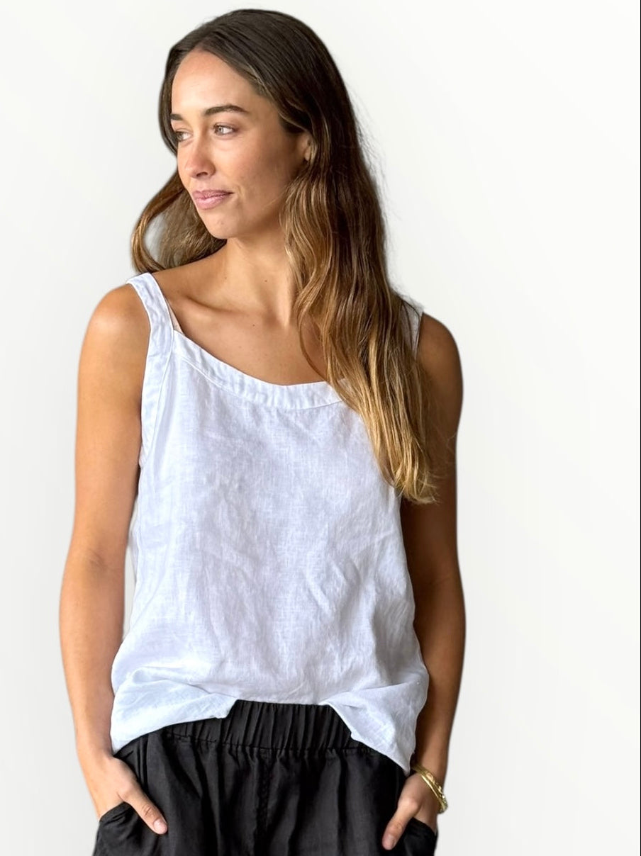 tilly tank - white linen Apparel