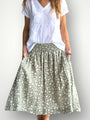 lola skirt - sage floral linen Apparel