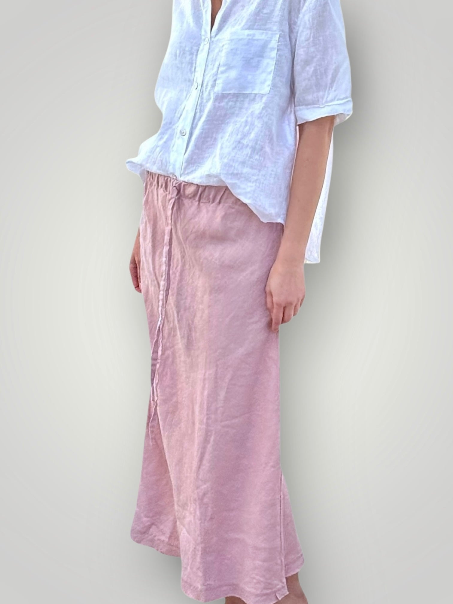 anthea skirt - dusty rose linen Apparel