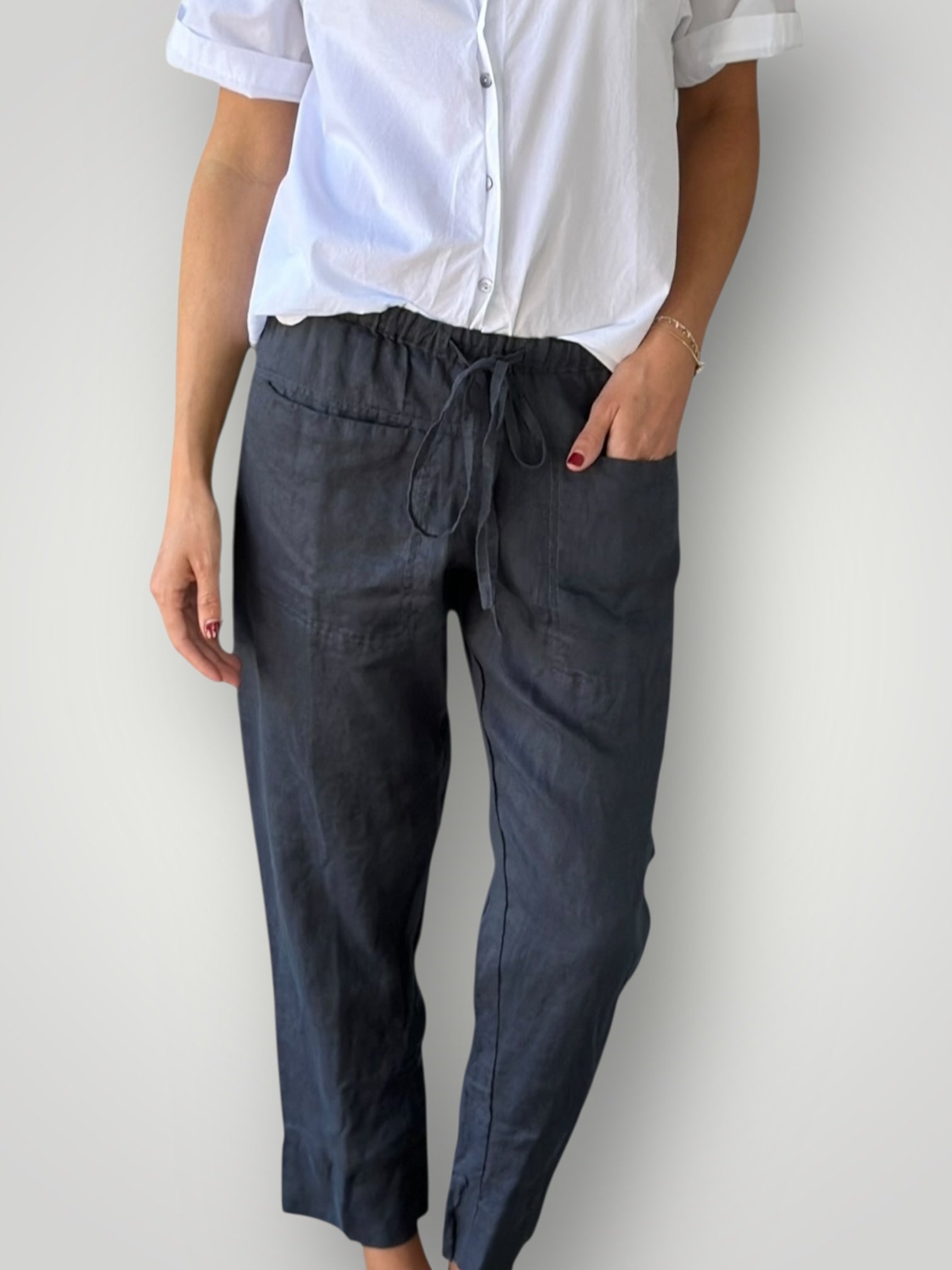 darcy pants - charcoal linen Apparel