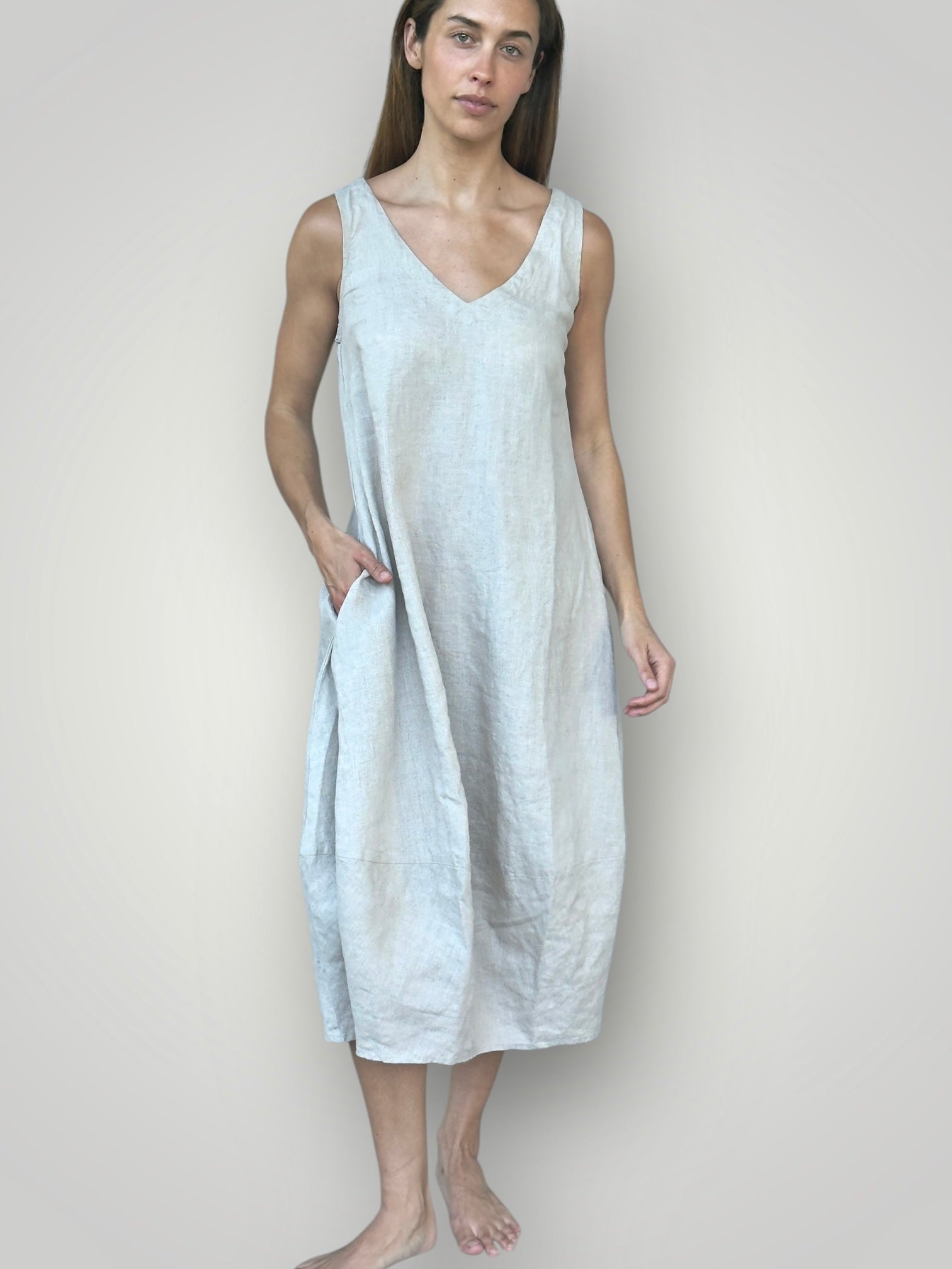 amber dress - natural linen Apparel