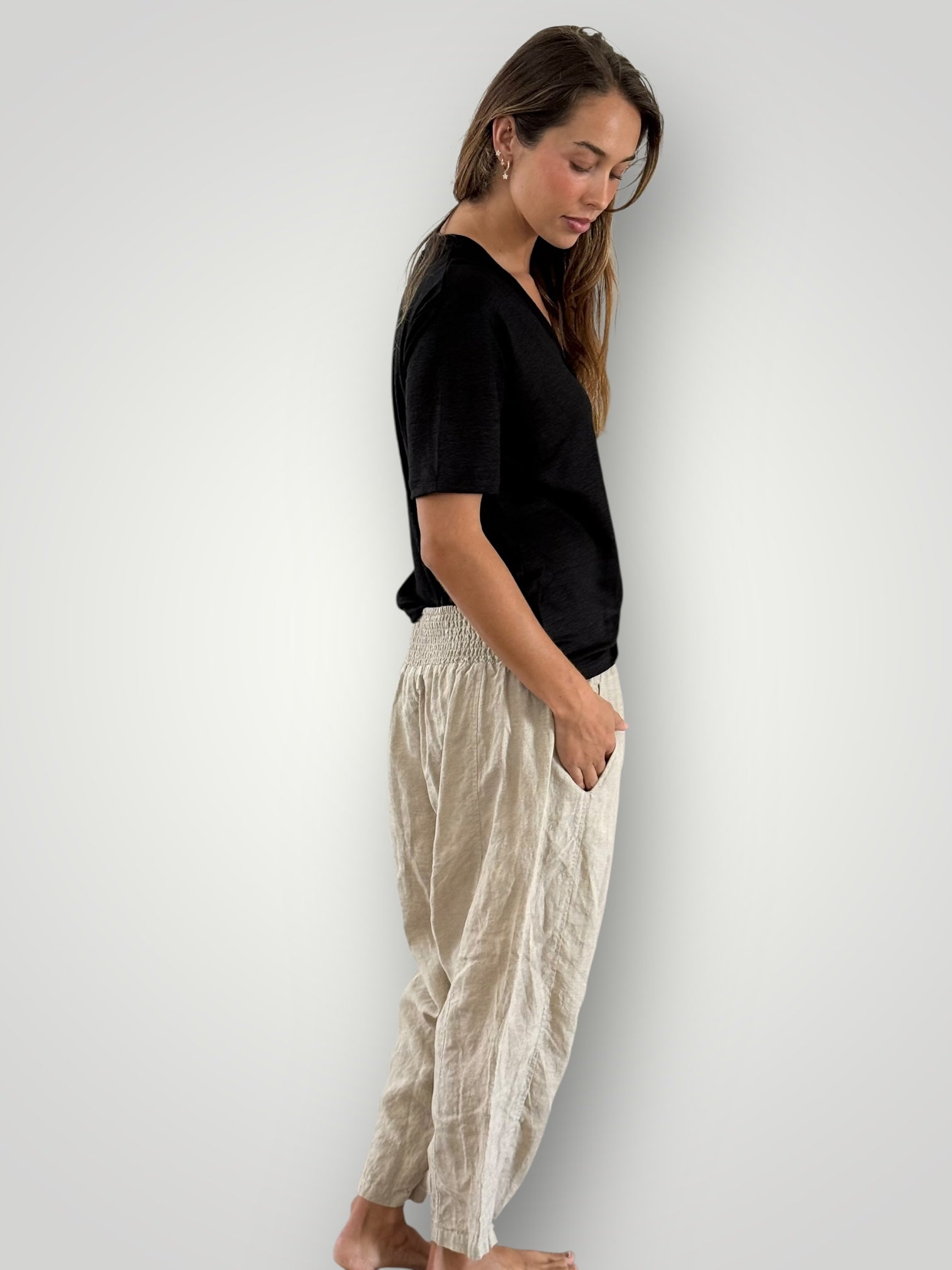 frankie pants - natural linen Apparel