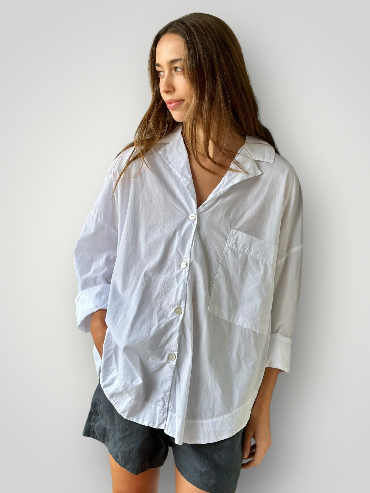 caitlyn shirt - white cotton Apparel