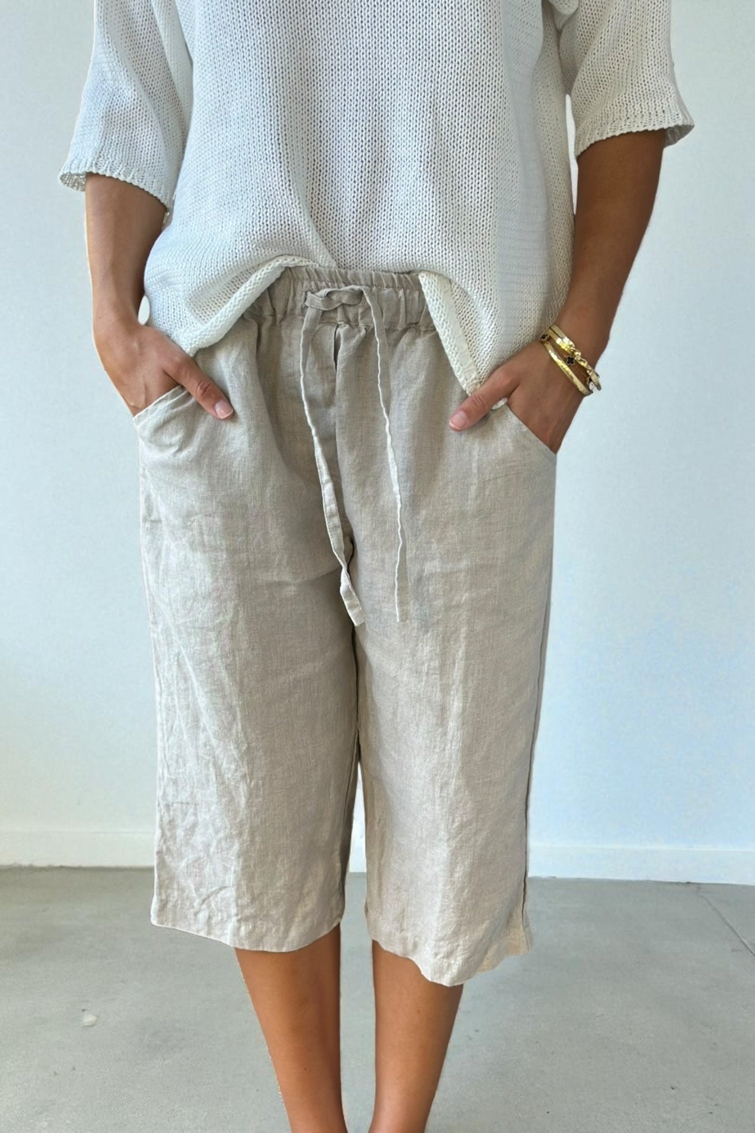 billy short-natural linen Apparel