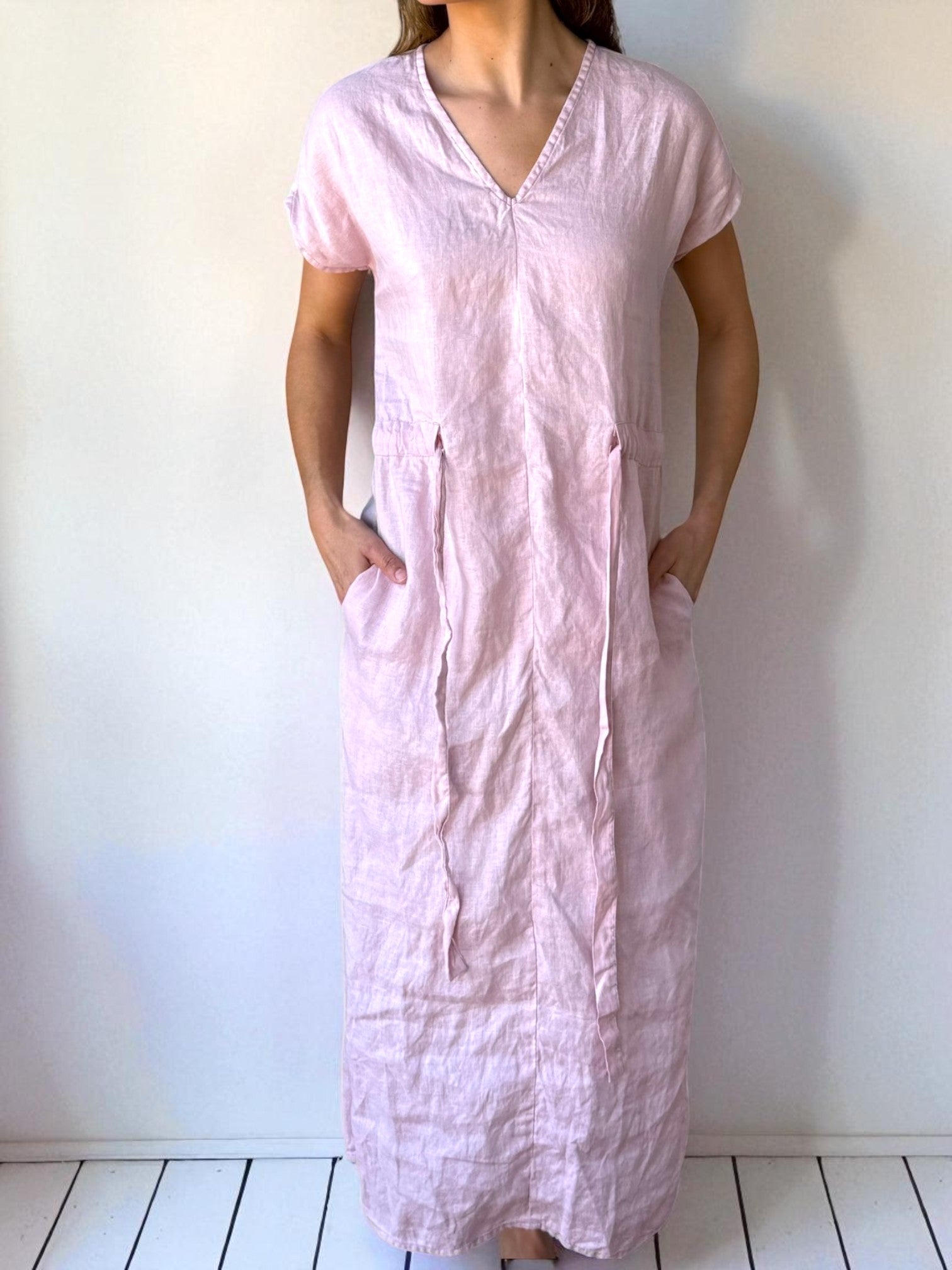 harper dress - peony linen Apparel