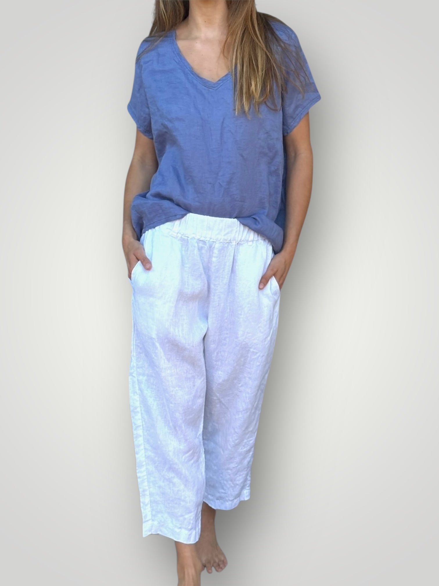 peta pants - white linen Apparel