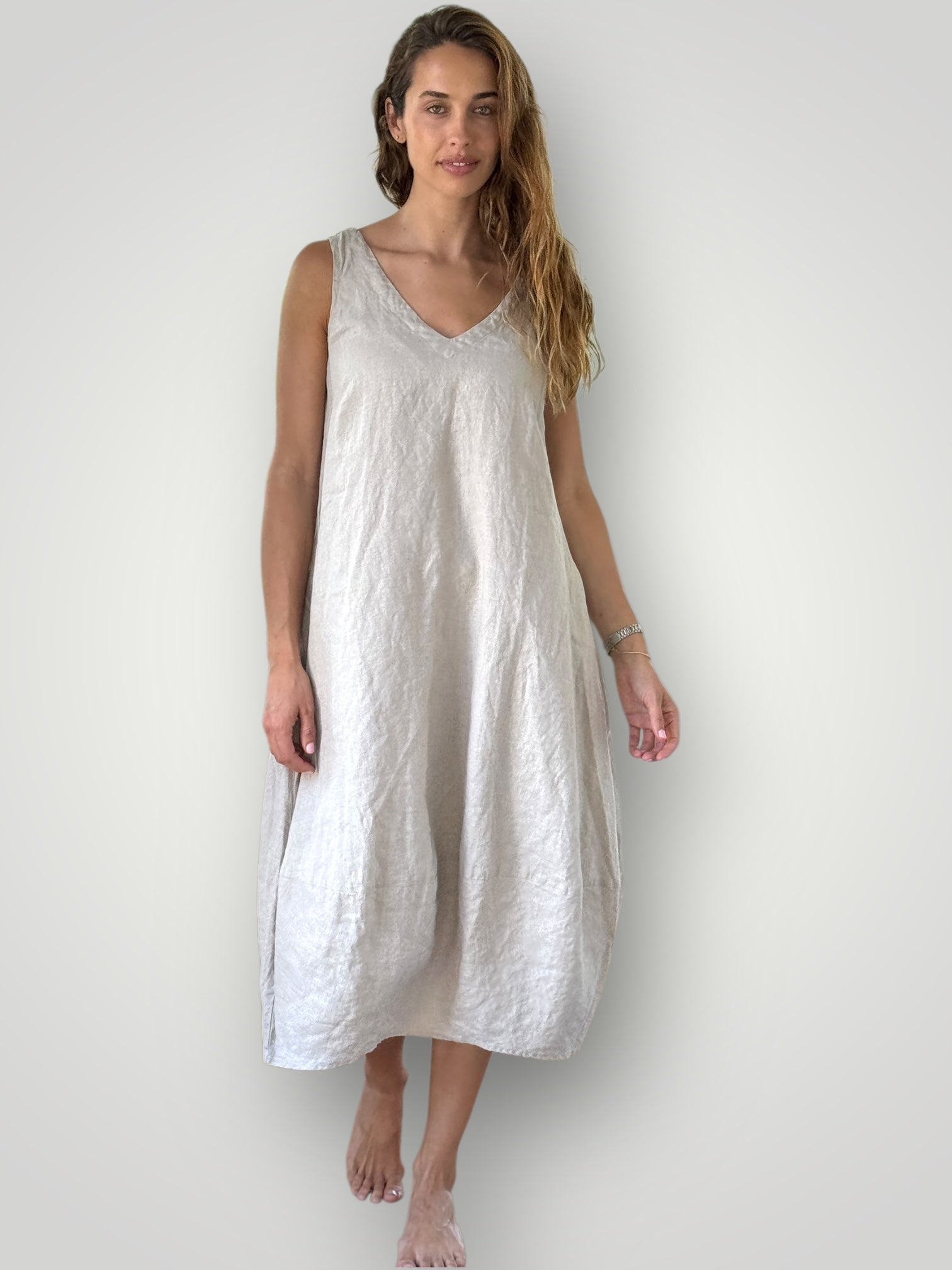 amber dress - natural linen Apparel