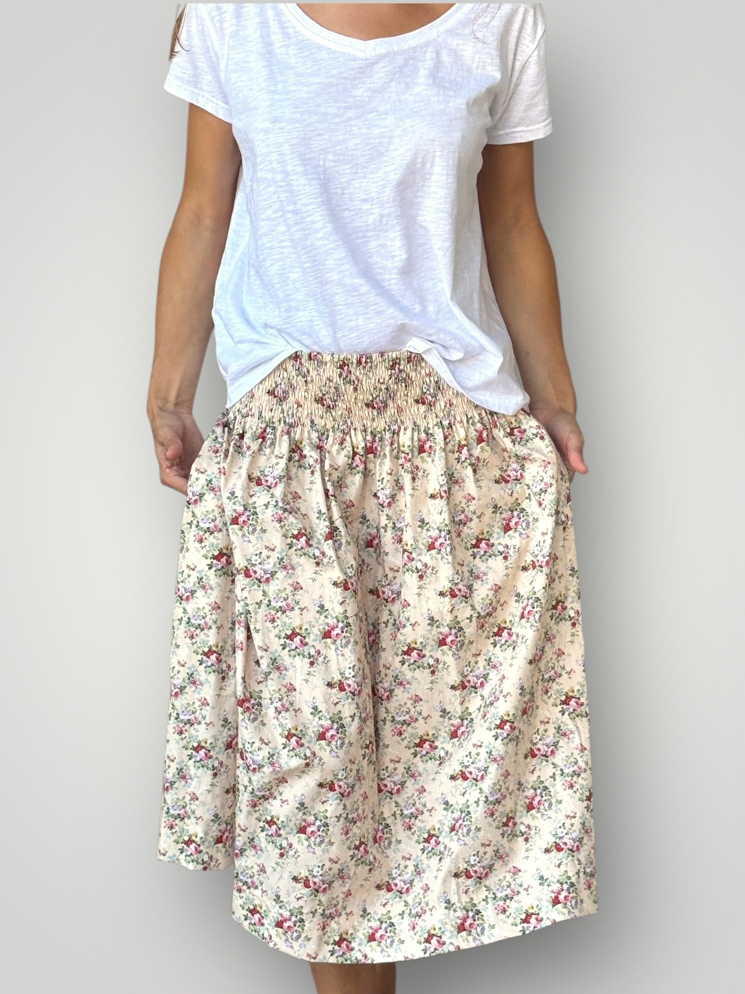 lola skirt - antique floral cotton Apparel