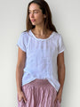 ellie round neck-white linen Apparel