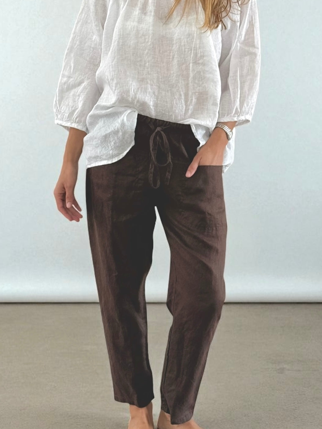 jessie pants - chocolate linen Apparel