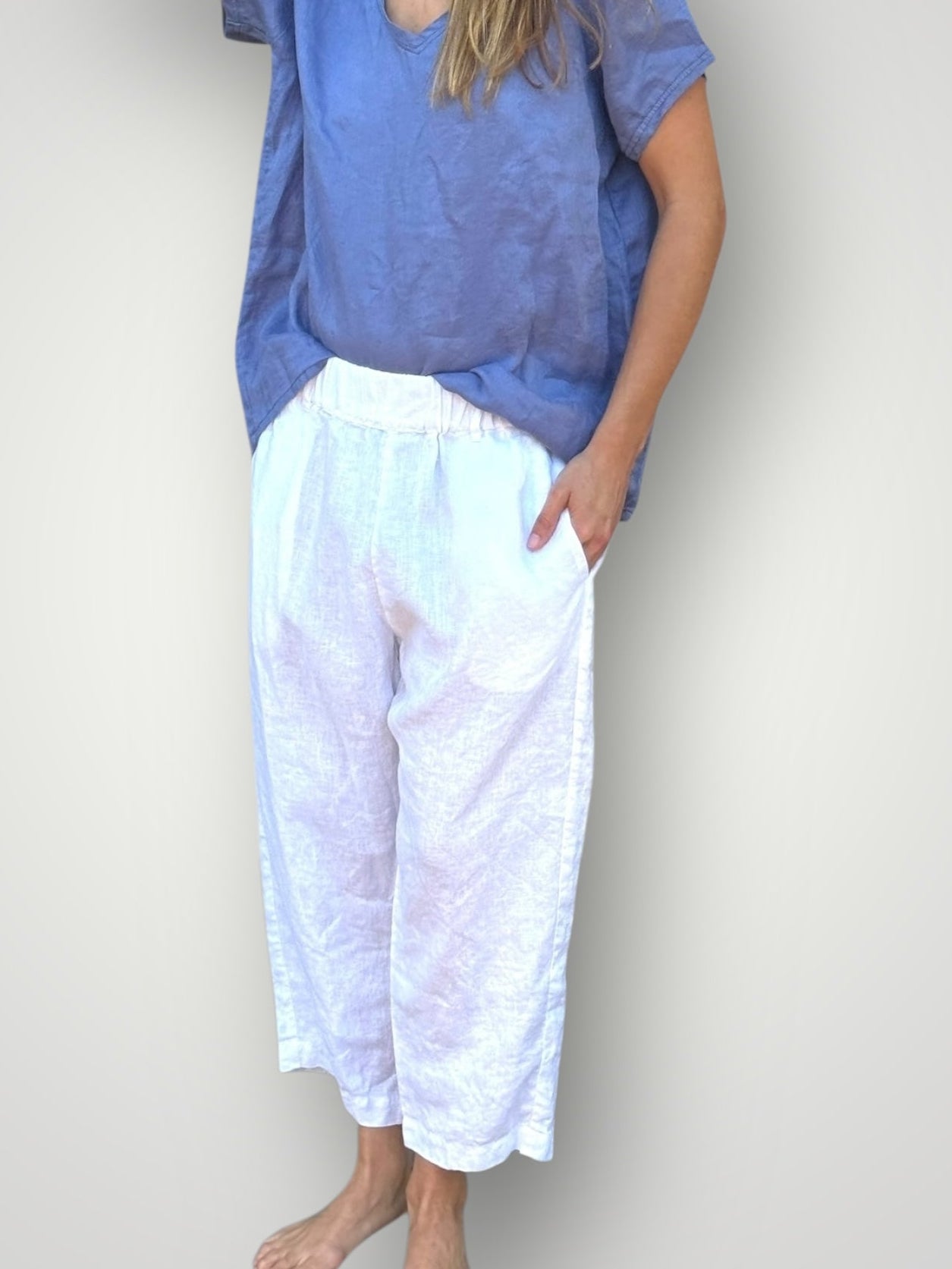 peta pants - white linen Apparel