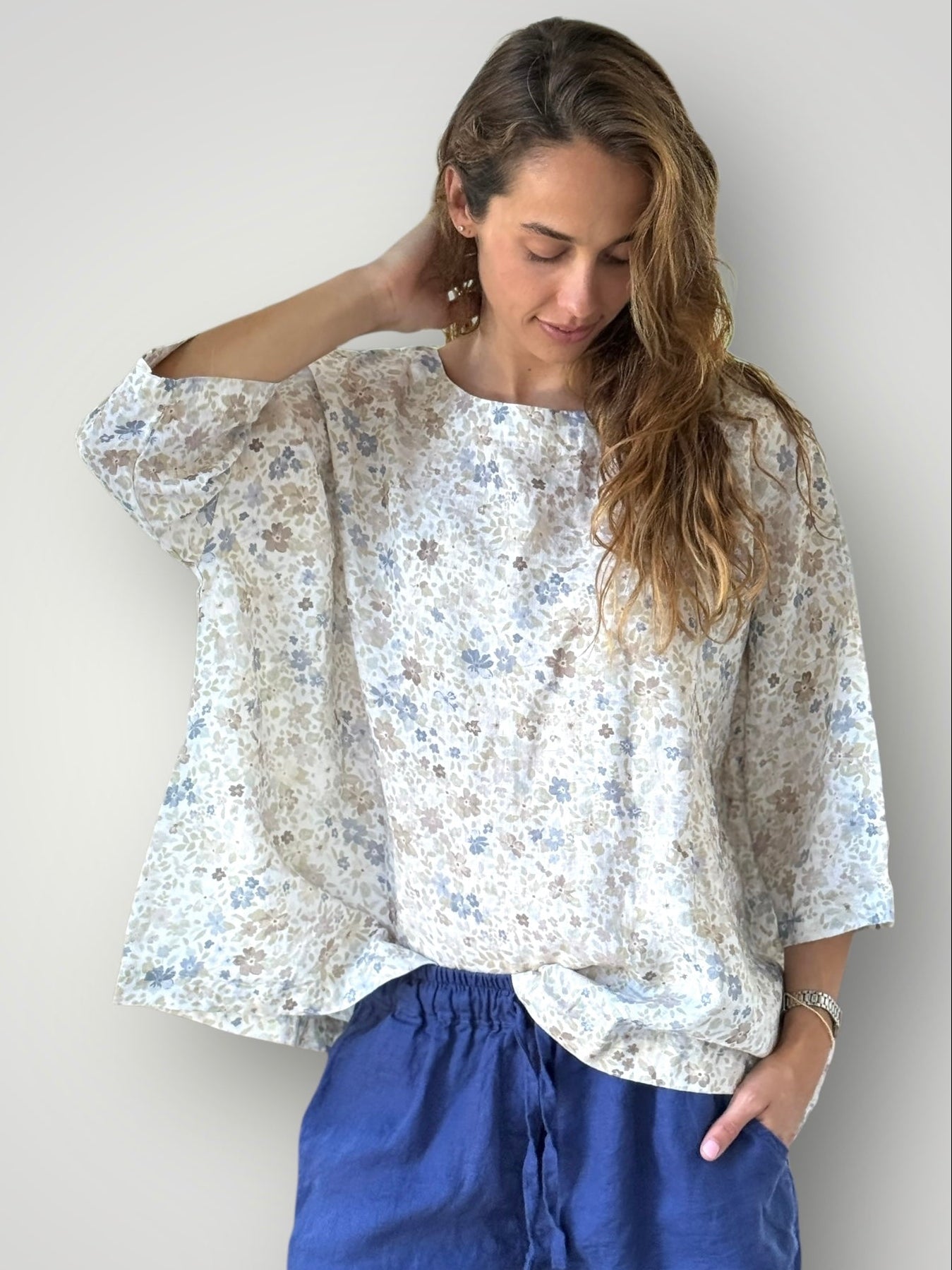 marita top - flower patch linen Apparel