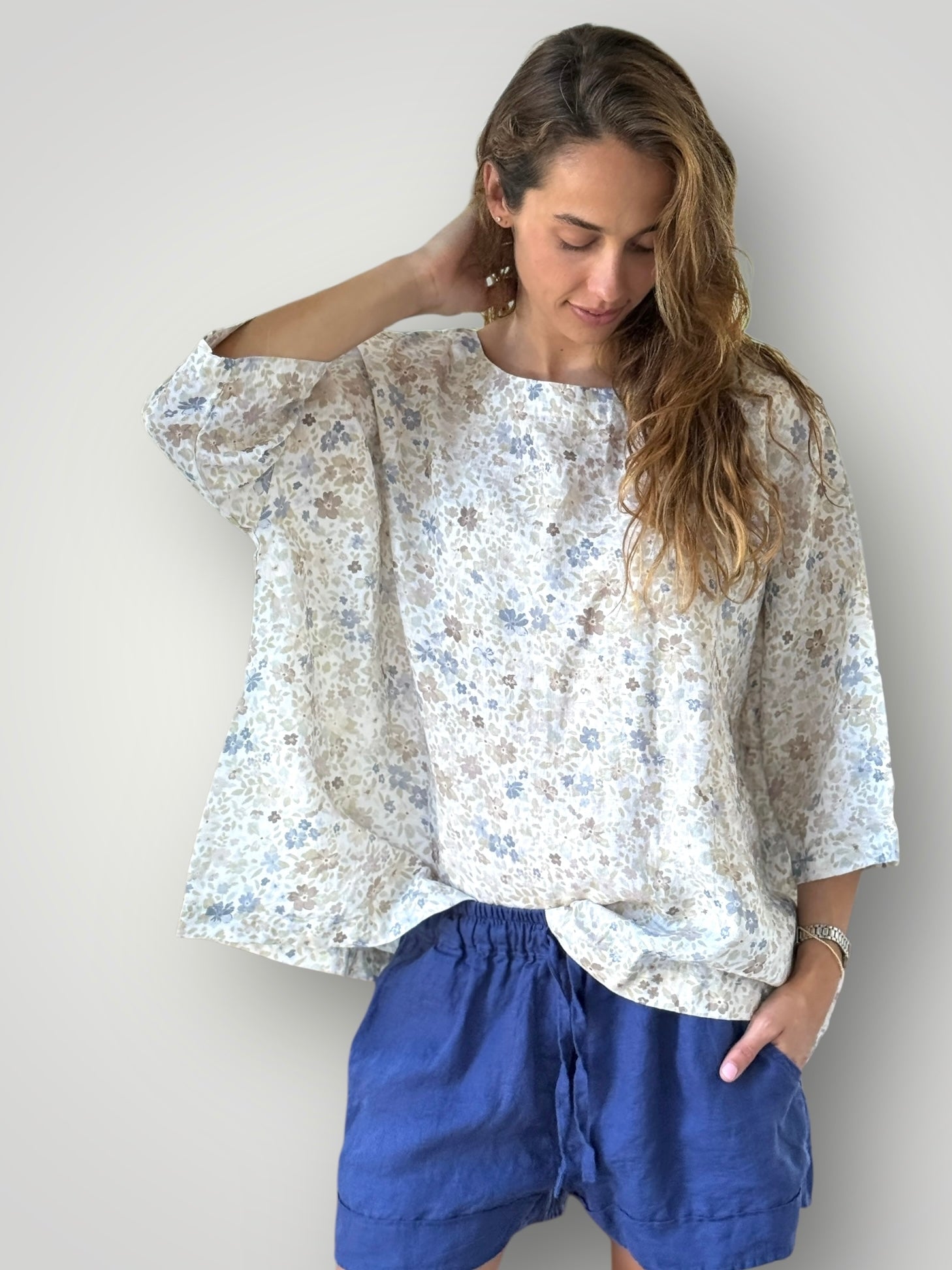 marita top - flower patch linen Apparel