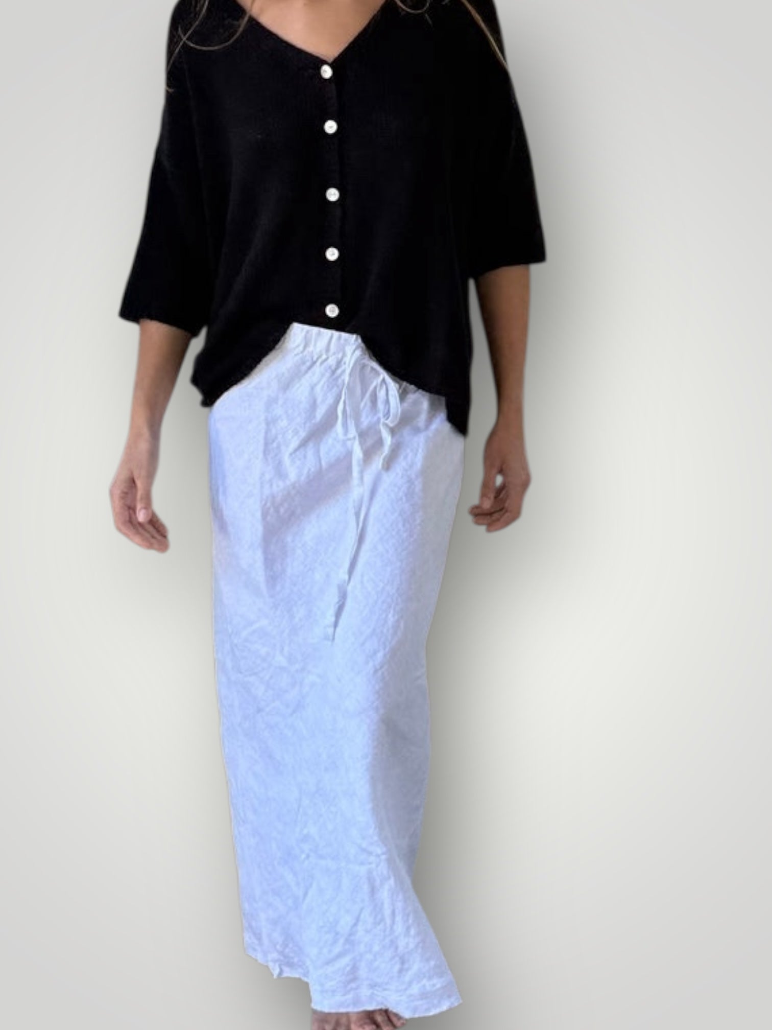 anthea skirt - white linen Apparel
