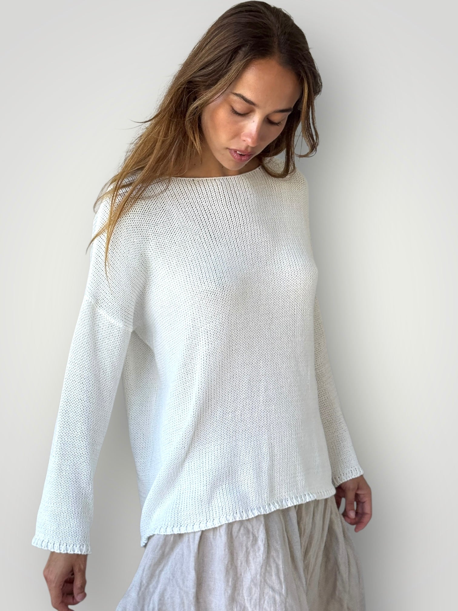 ashton knit - summer white cotton Apparel