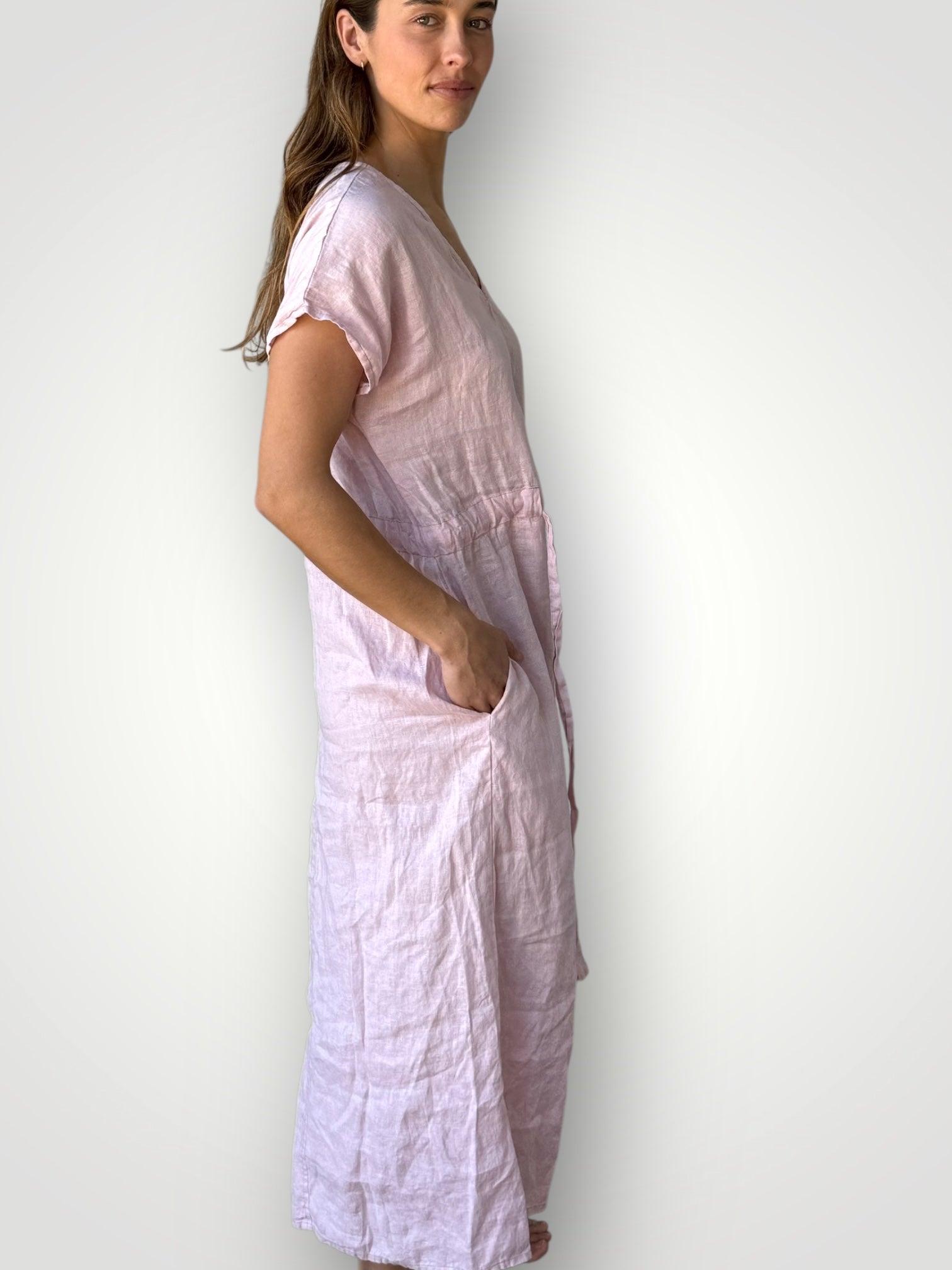 harper dress - peony linen Apparel