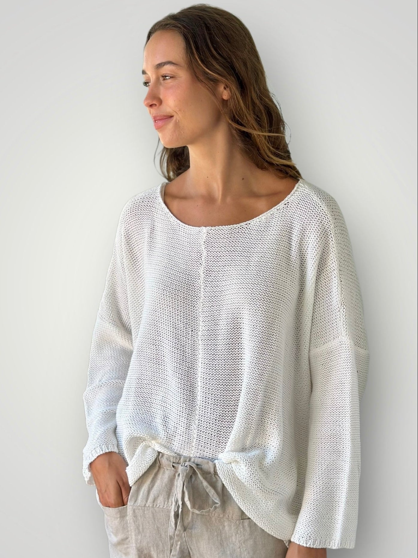 stella jersey - warm white cotton knit Apparel
