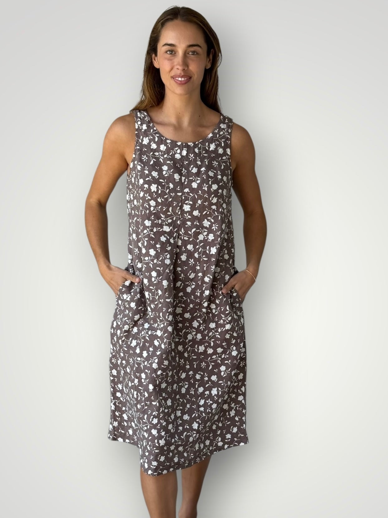 becky dress - soil floral linen Apparel