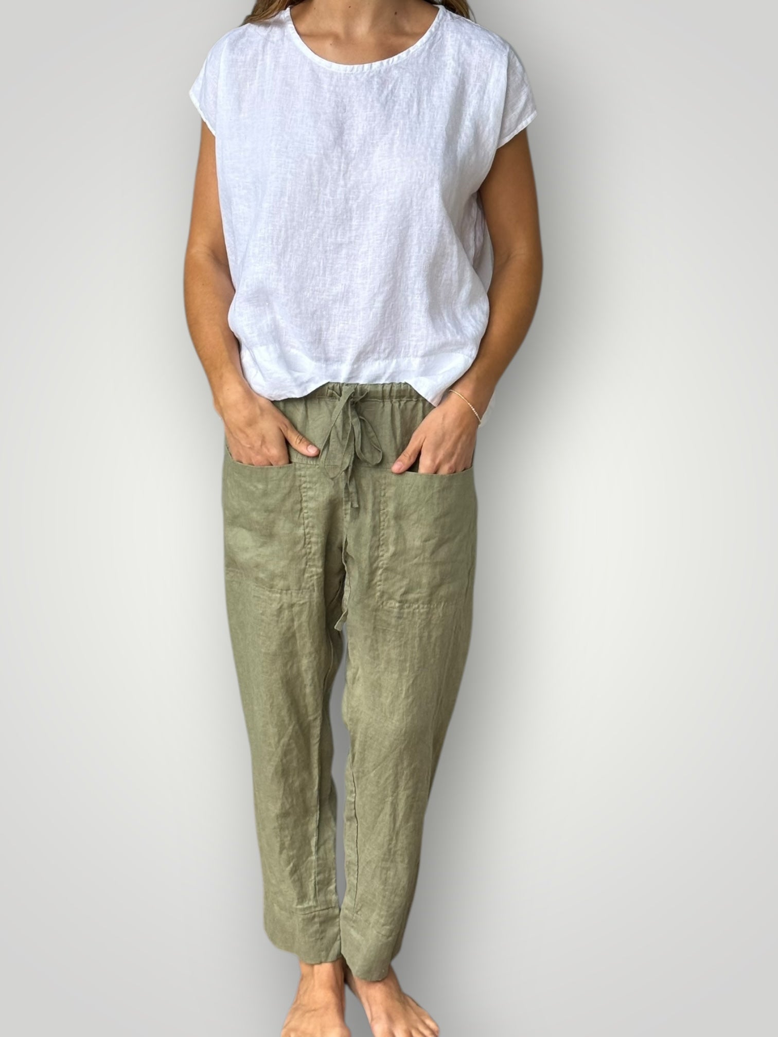 darcy pants - sage linen Apparel