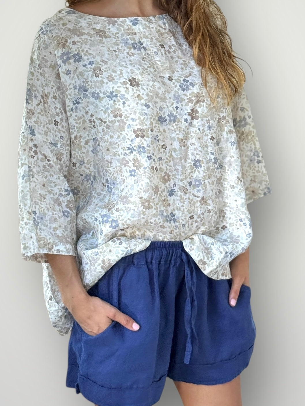 marita top - flower patch linen Apparel