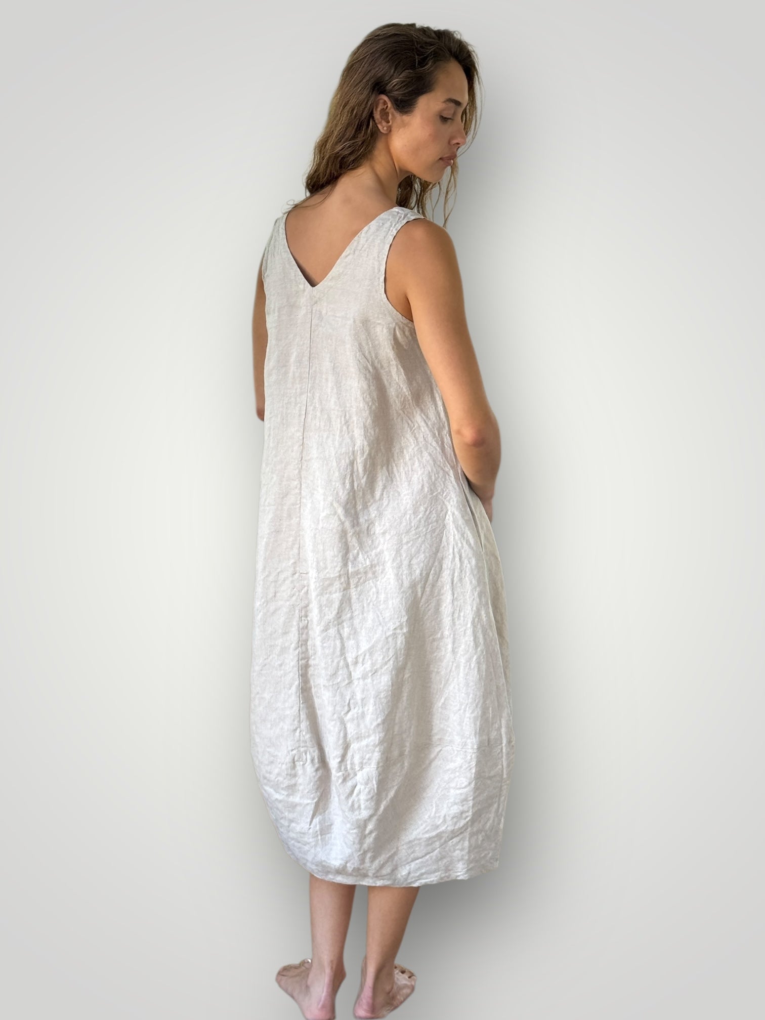 amber dress - natural linen Apparel