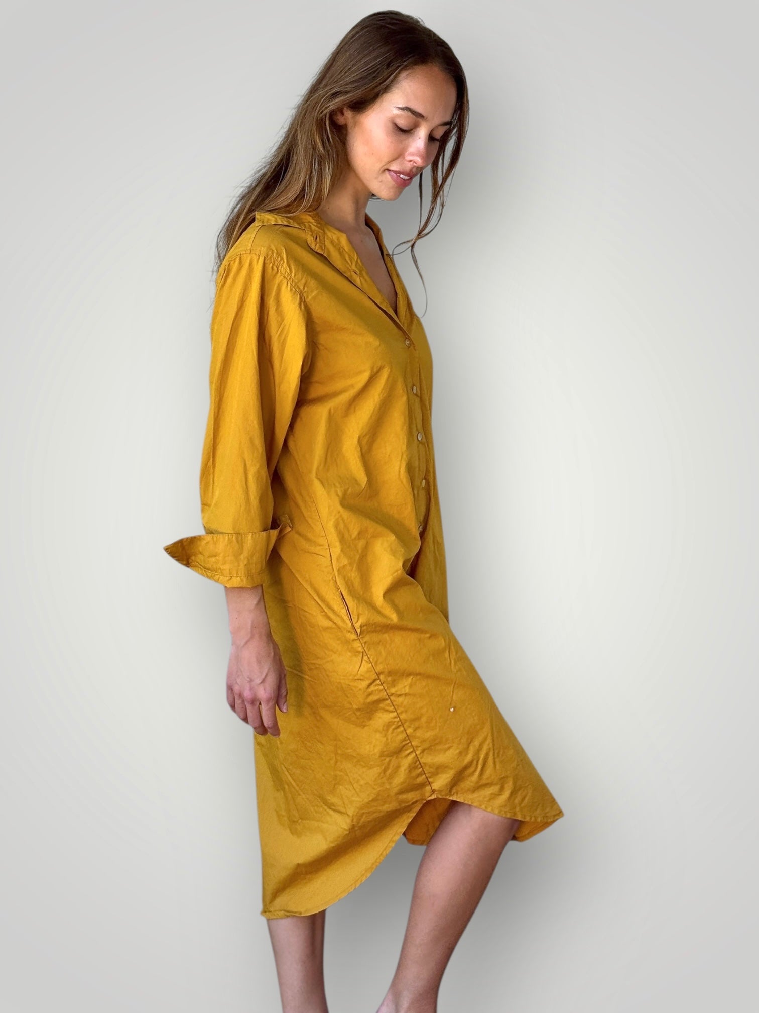 elena shirtdress - turmeric cotton Apparel