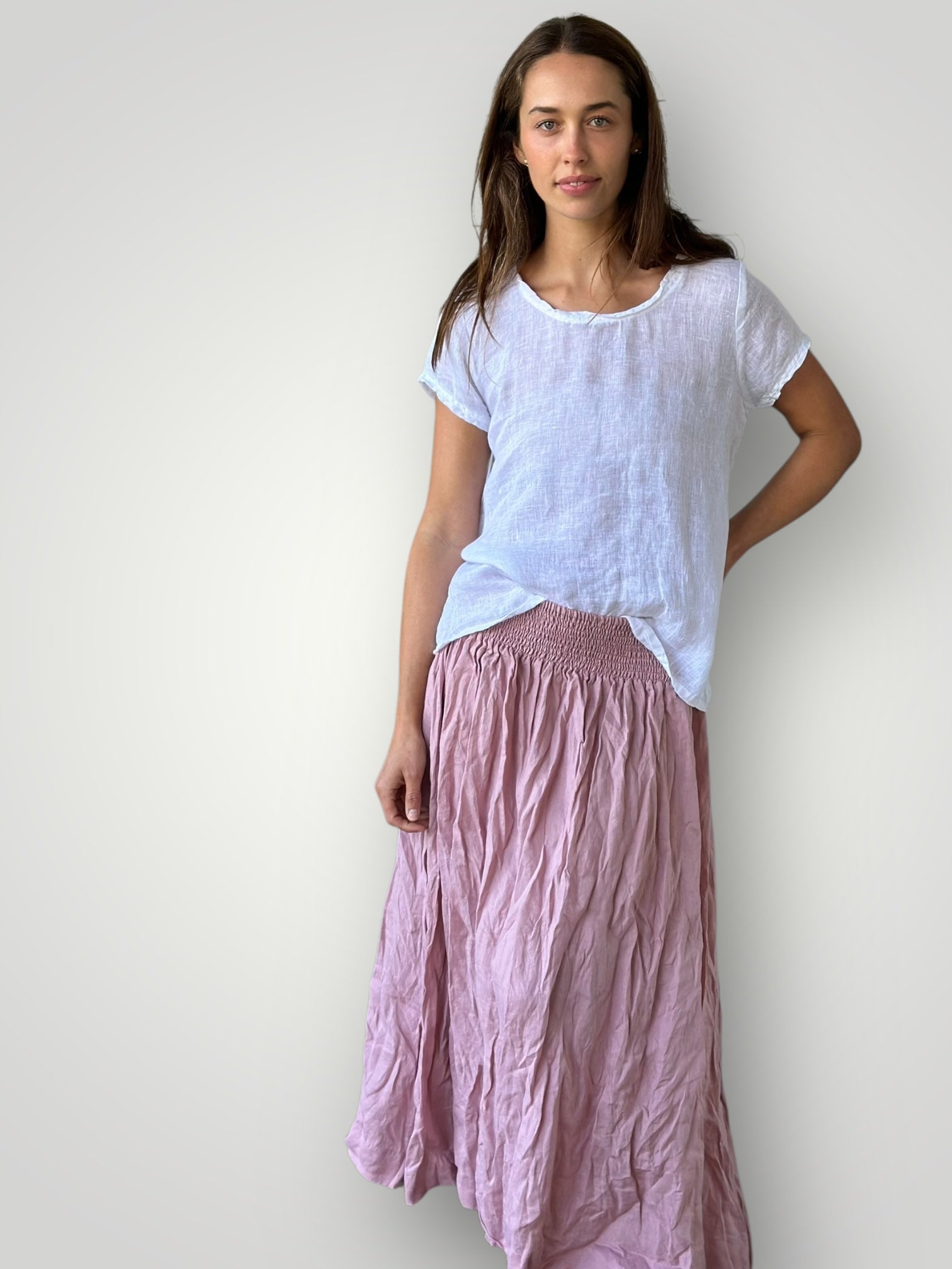 lulu skirt - dusty rose linen Apparel