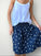 zoe skirt - navy spot linen Apparel