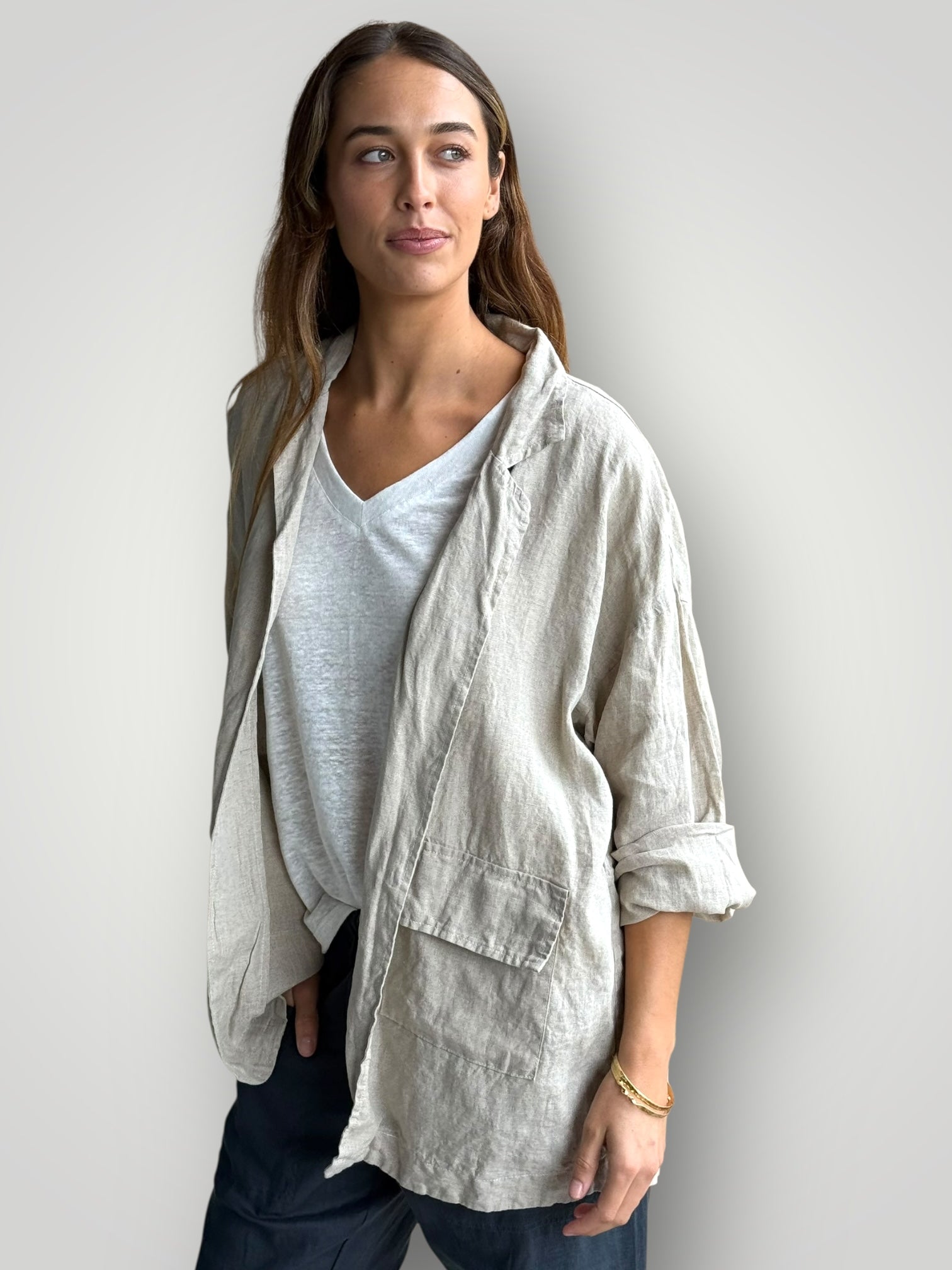 eden blazer - natural linen Shirts