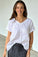 ellie top v neck-white linen Apparel