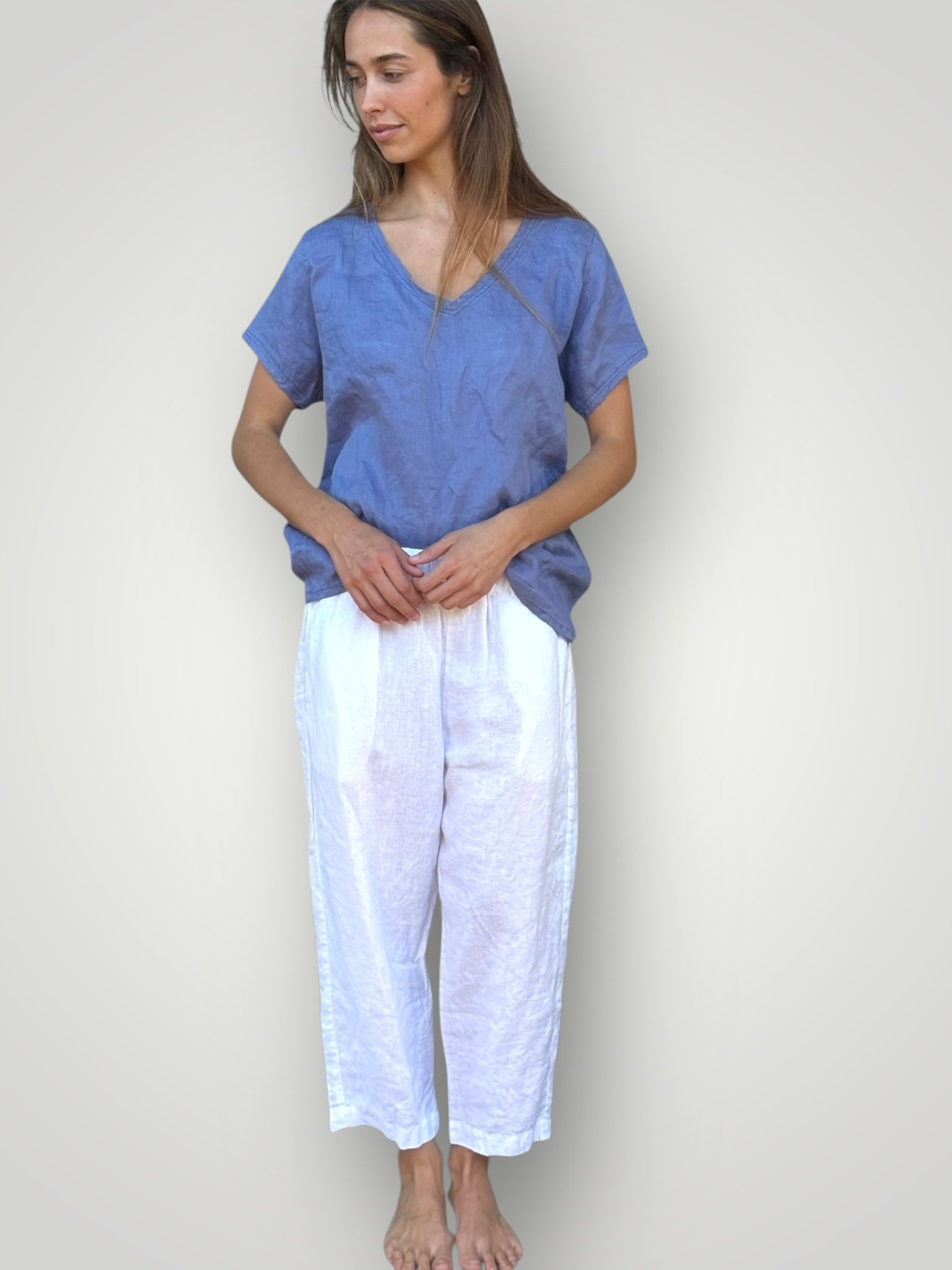 peta pants - white linen Apparel