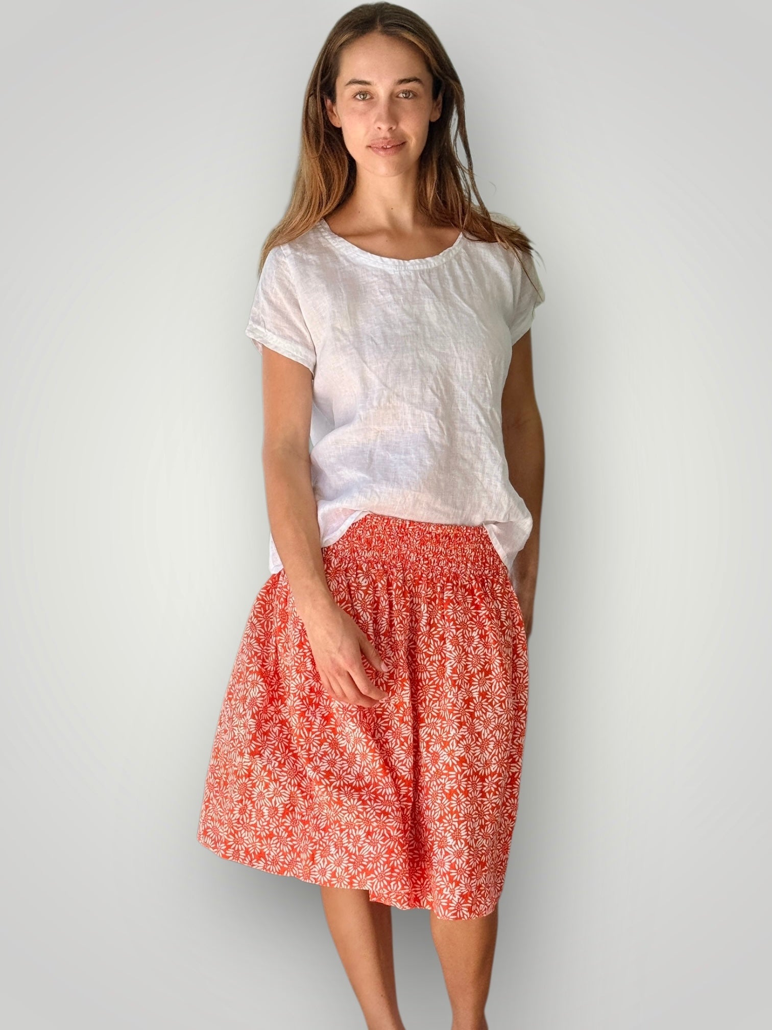 zoe skirt - orange daisy Apparel