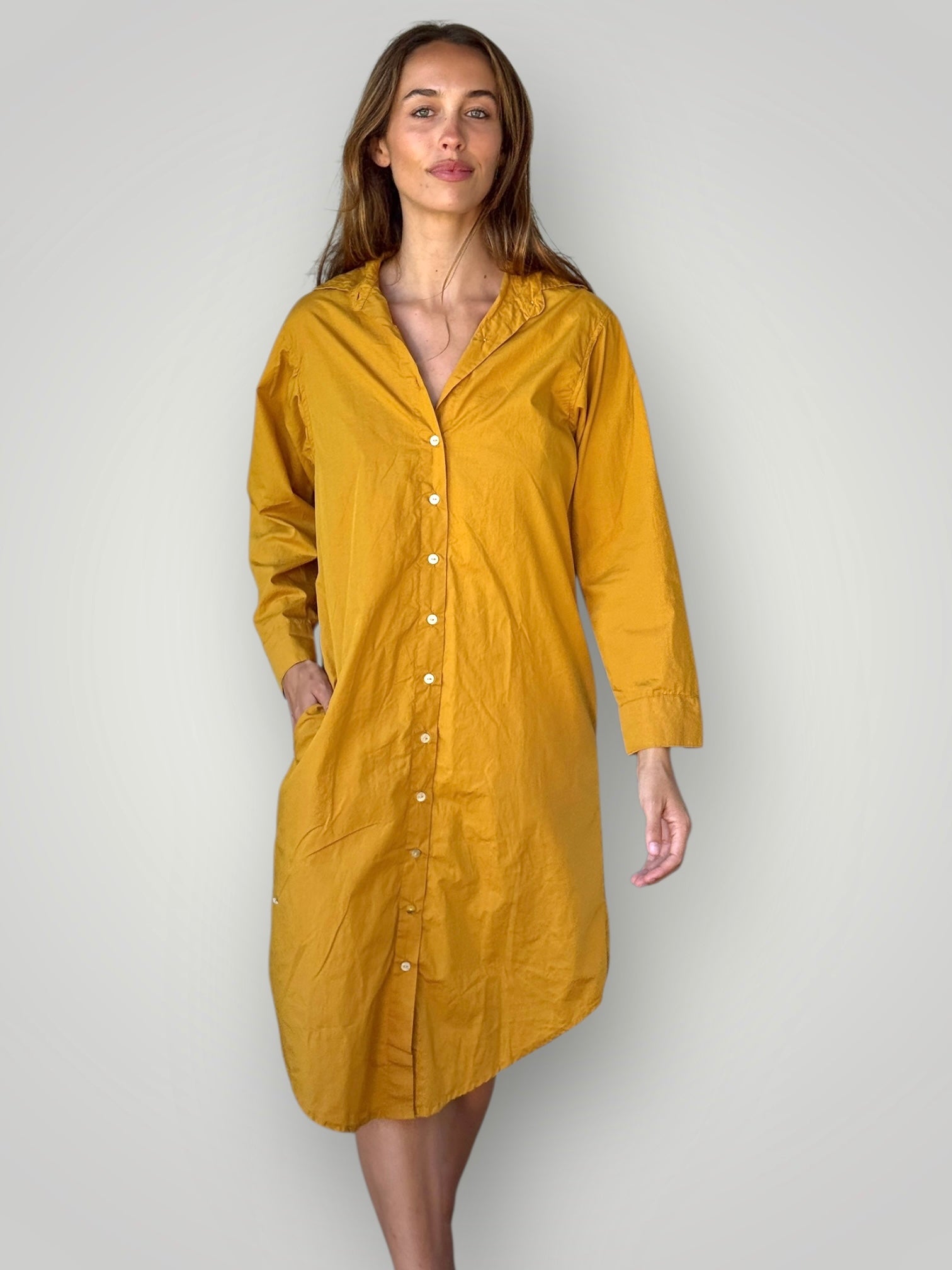 elena shirtdress - turmeric cotton Apparel