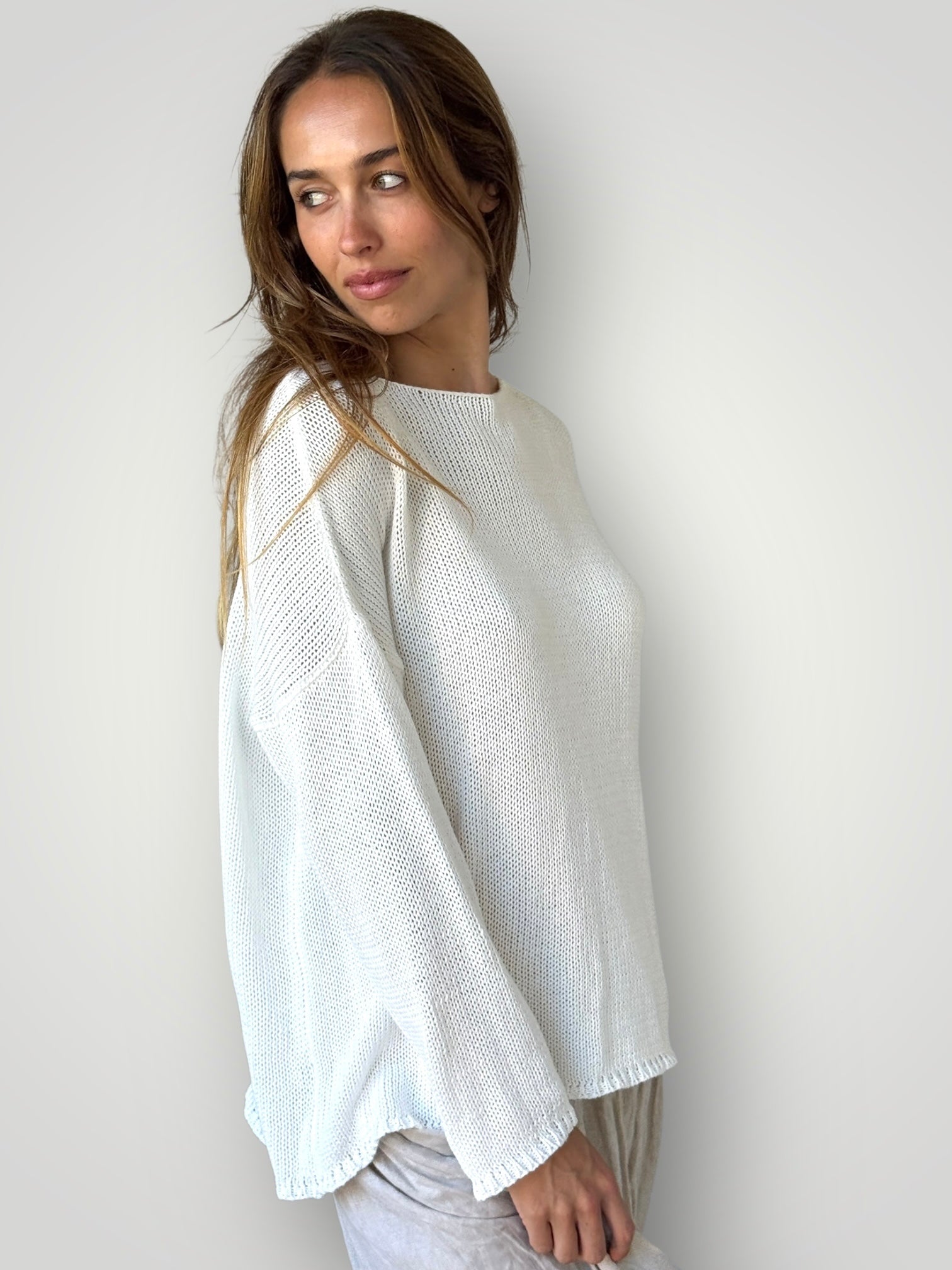 ashton knit - summer white cotton Apparel