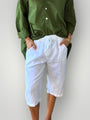 billy short-white linen Apparel