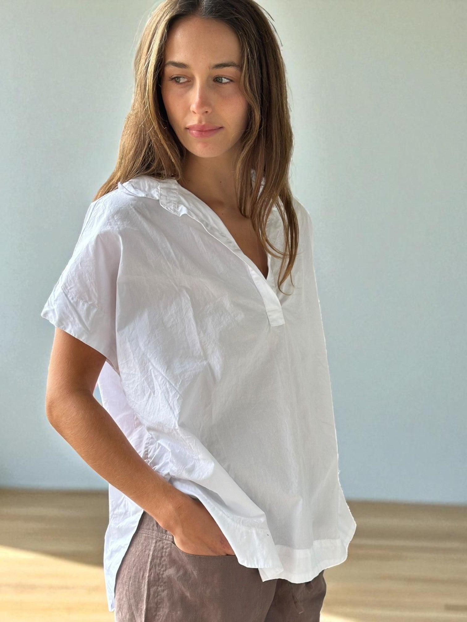 tara top - white cotton General
