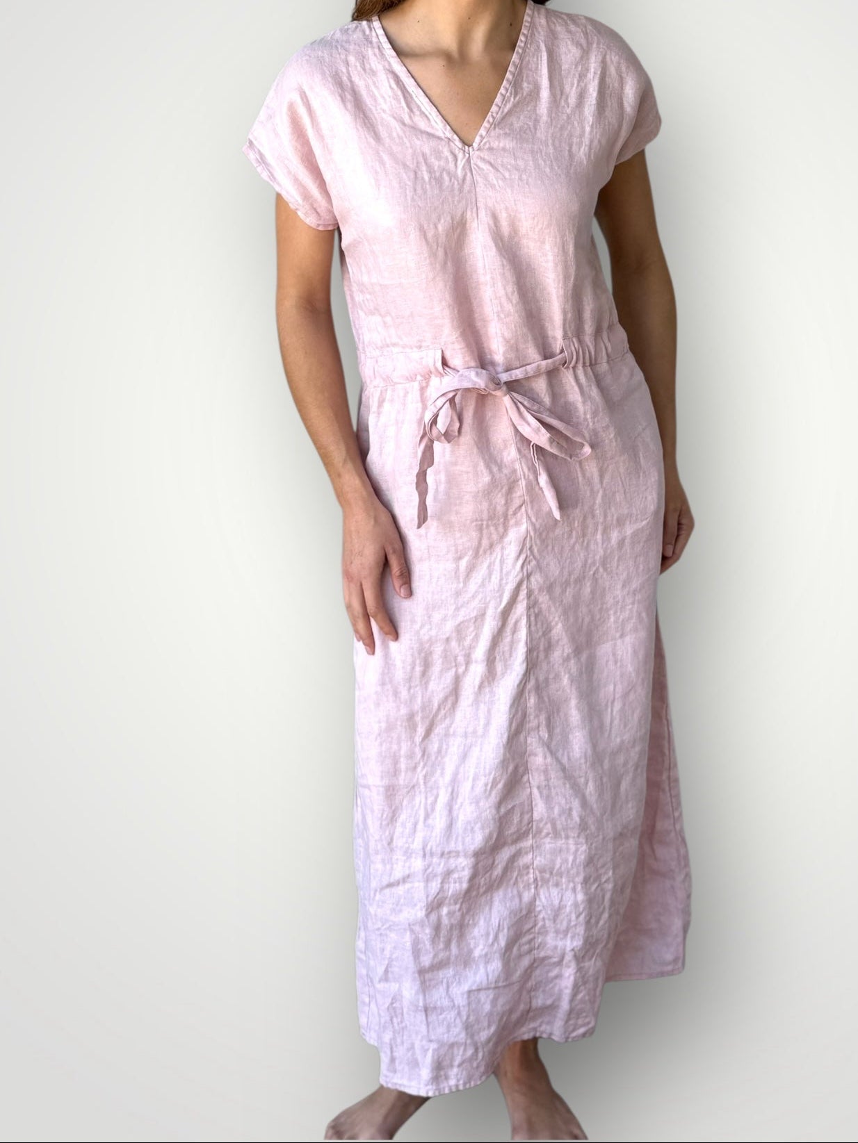 harper dress - peony linen Apparel