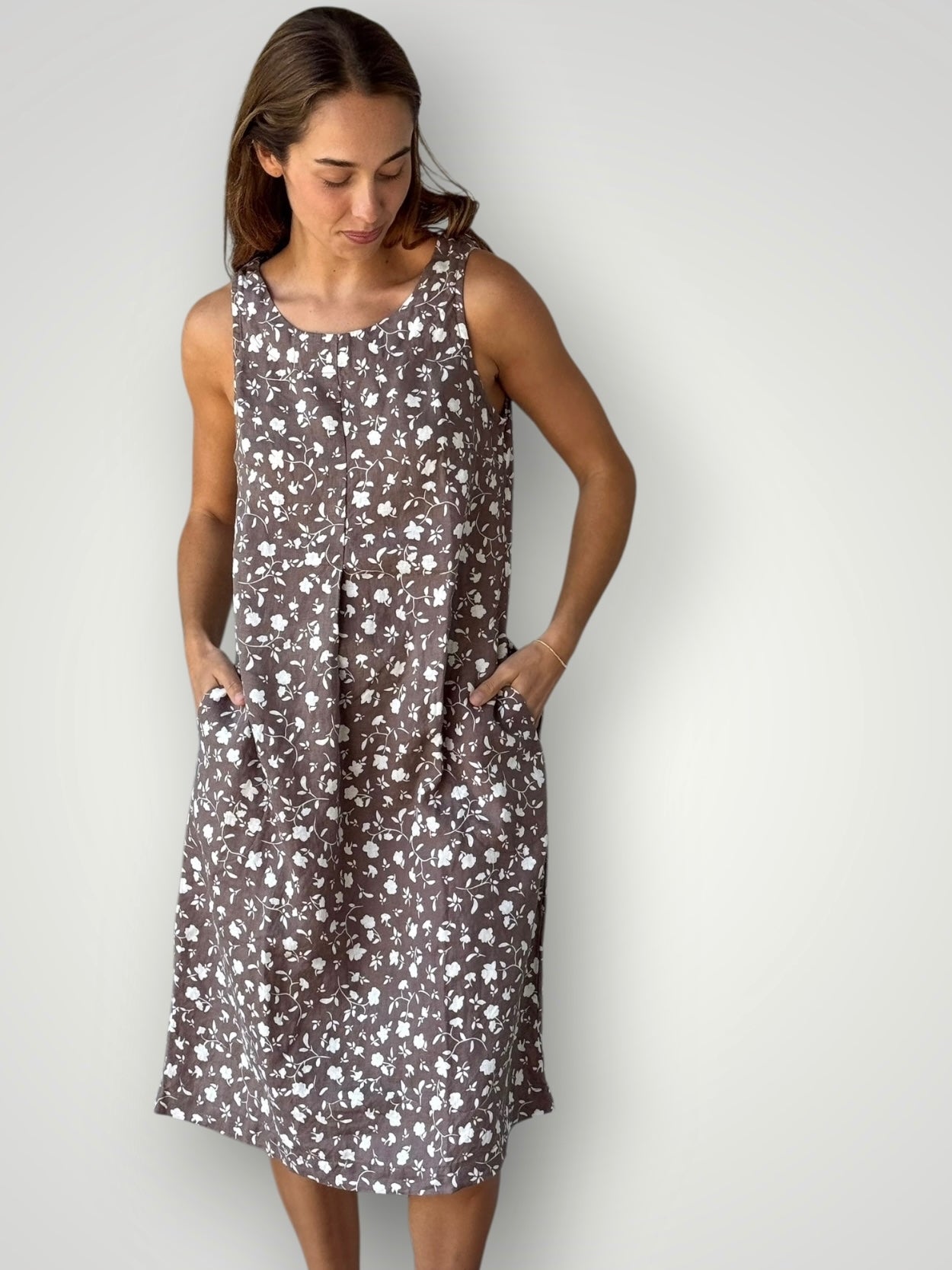 becky dress - soil floral linen Apparel