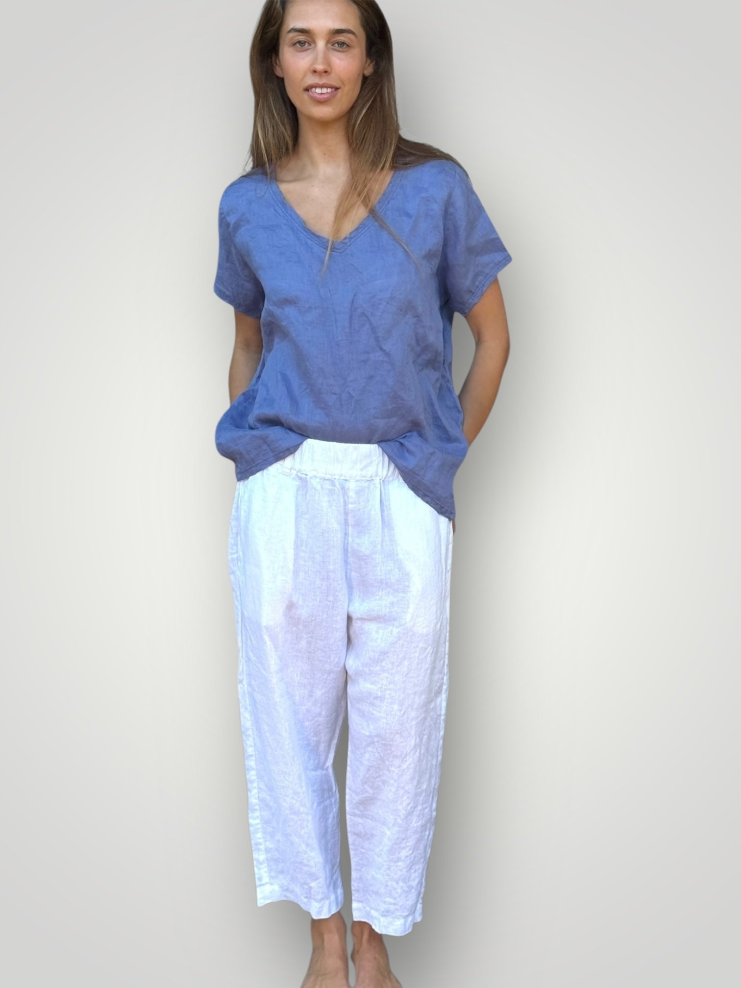 peta pants - white linen Apparel