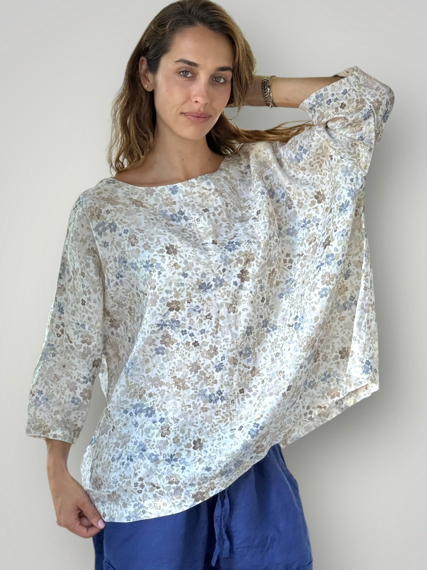 marita top - flower patch linen Apparel