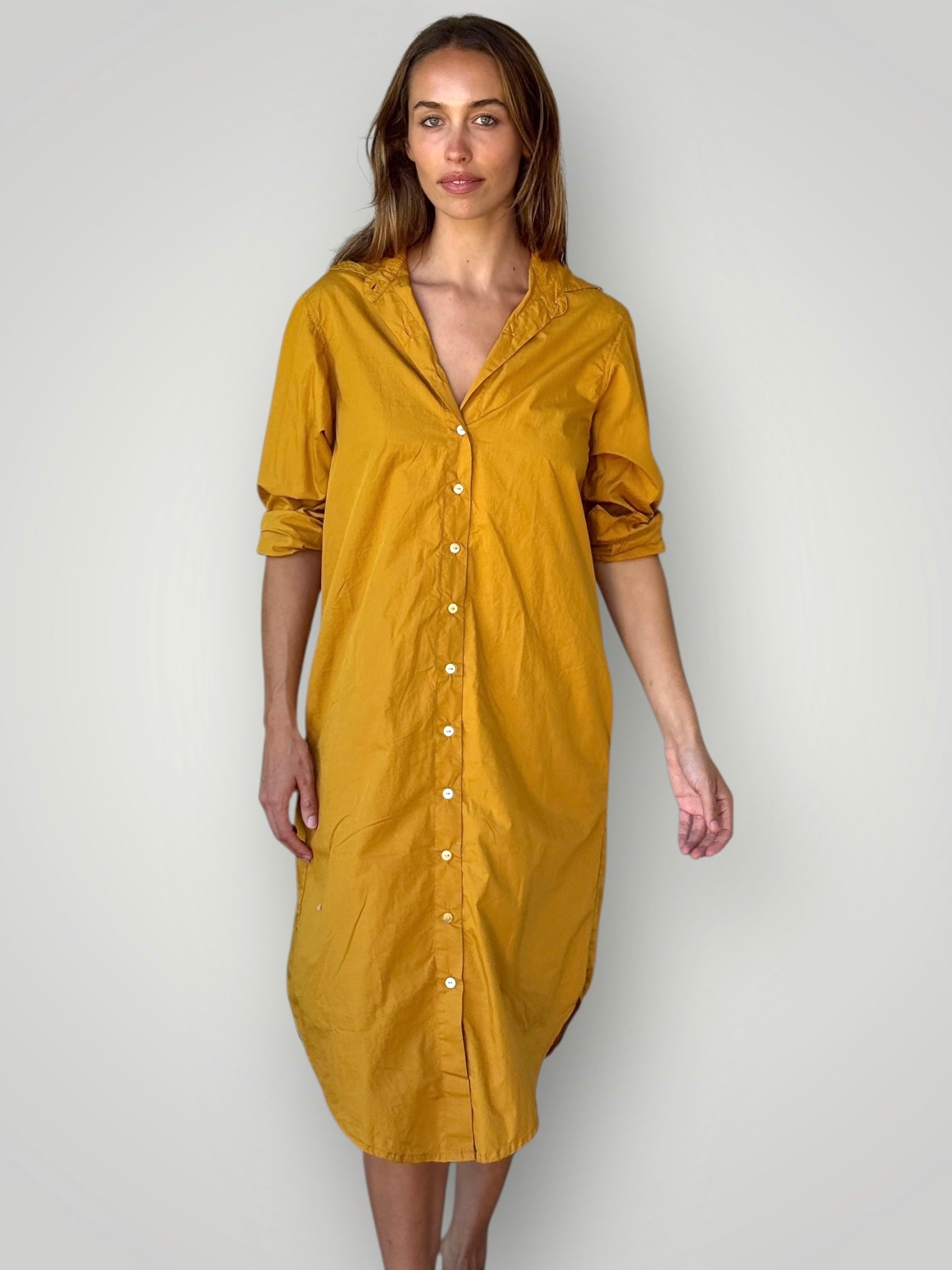elena shirtdress - turmeric cotton Apparel