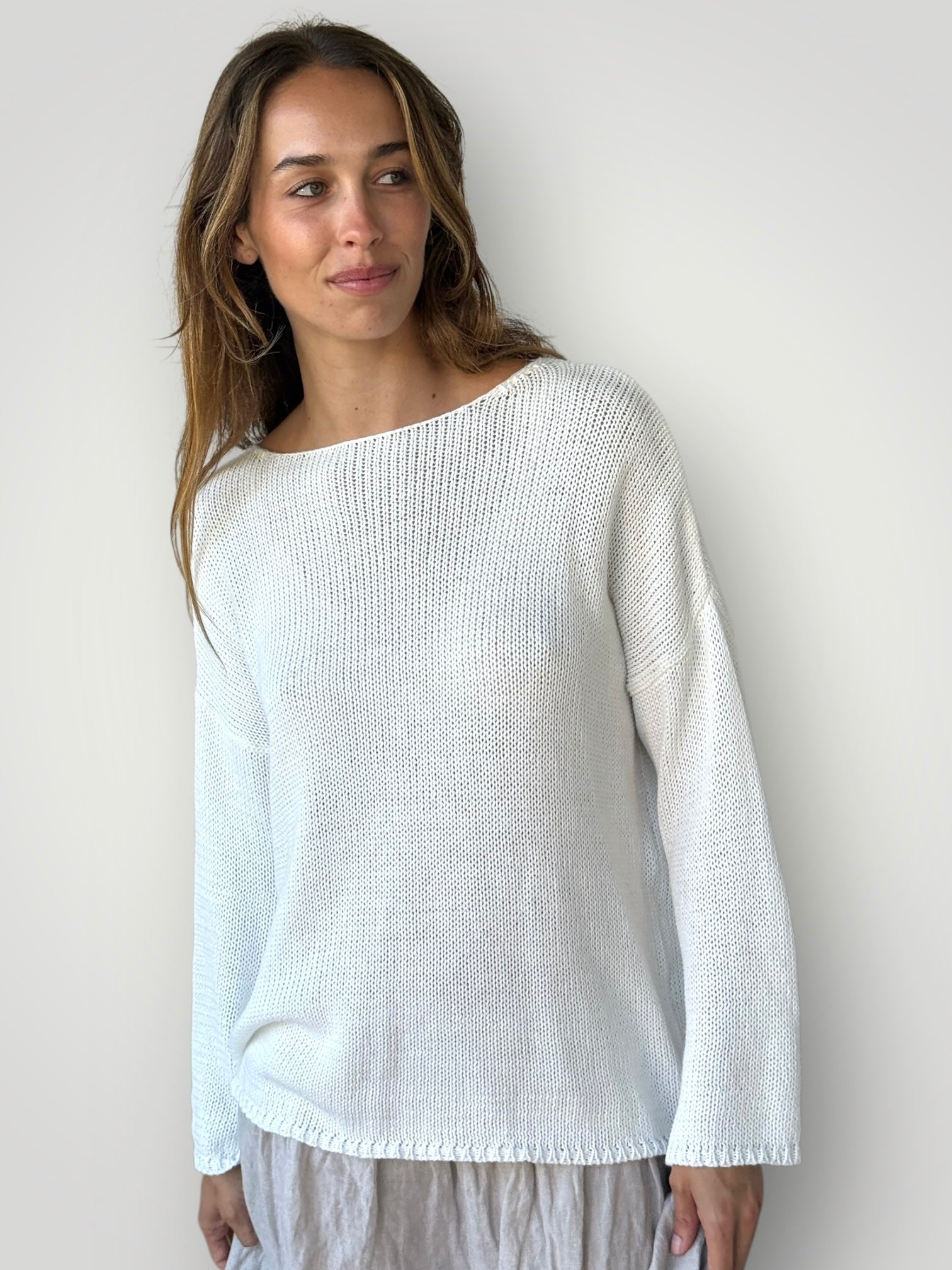ashton knit - summer white cotton Apparel