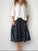 lola skirt - sm navy spot linen Apparel