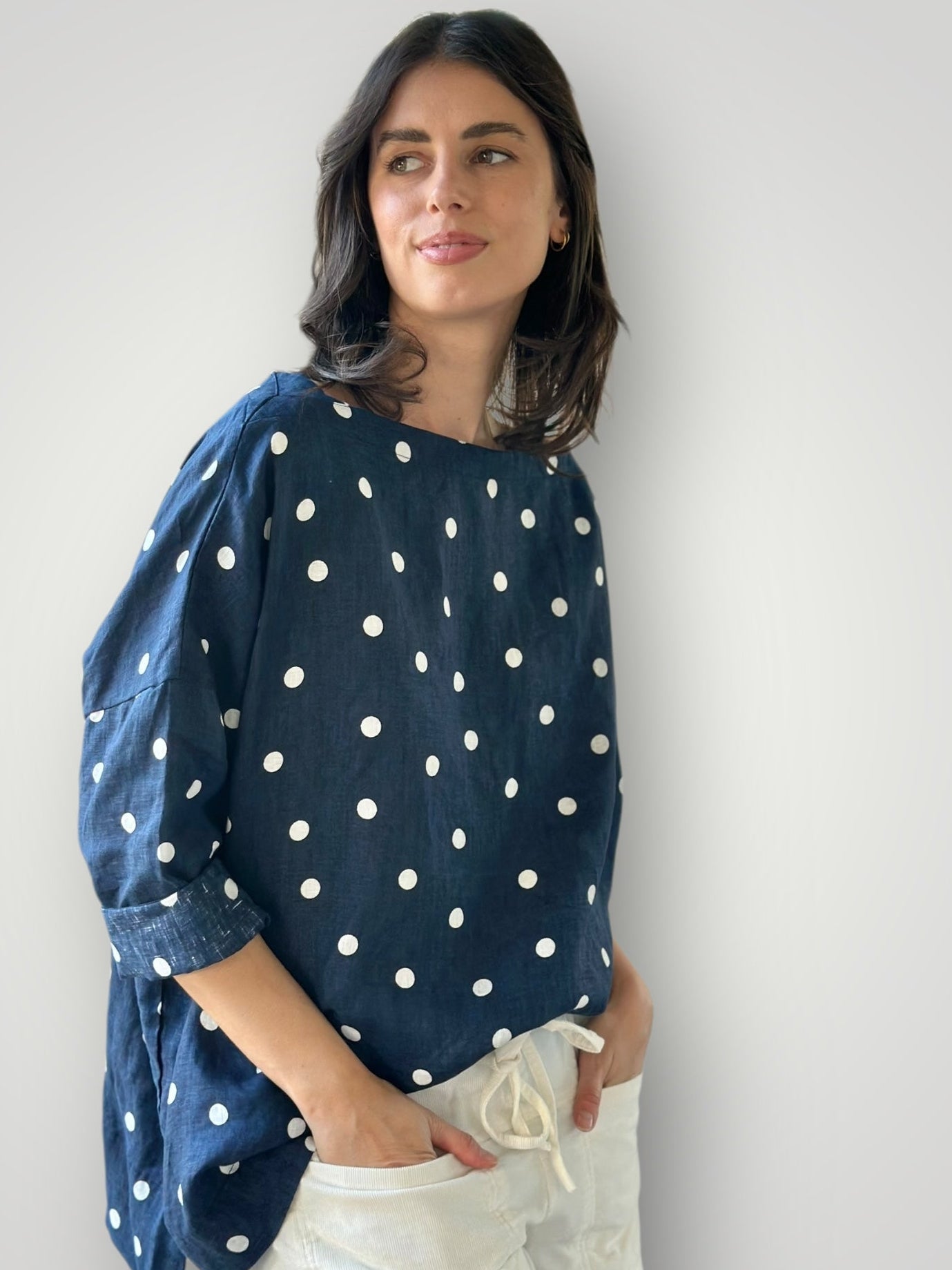 avril top - navy spot Apparel
