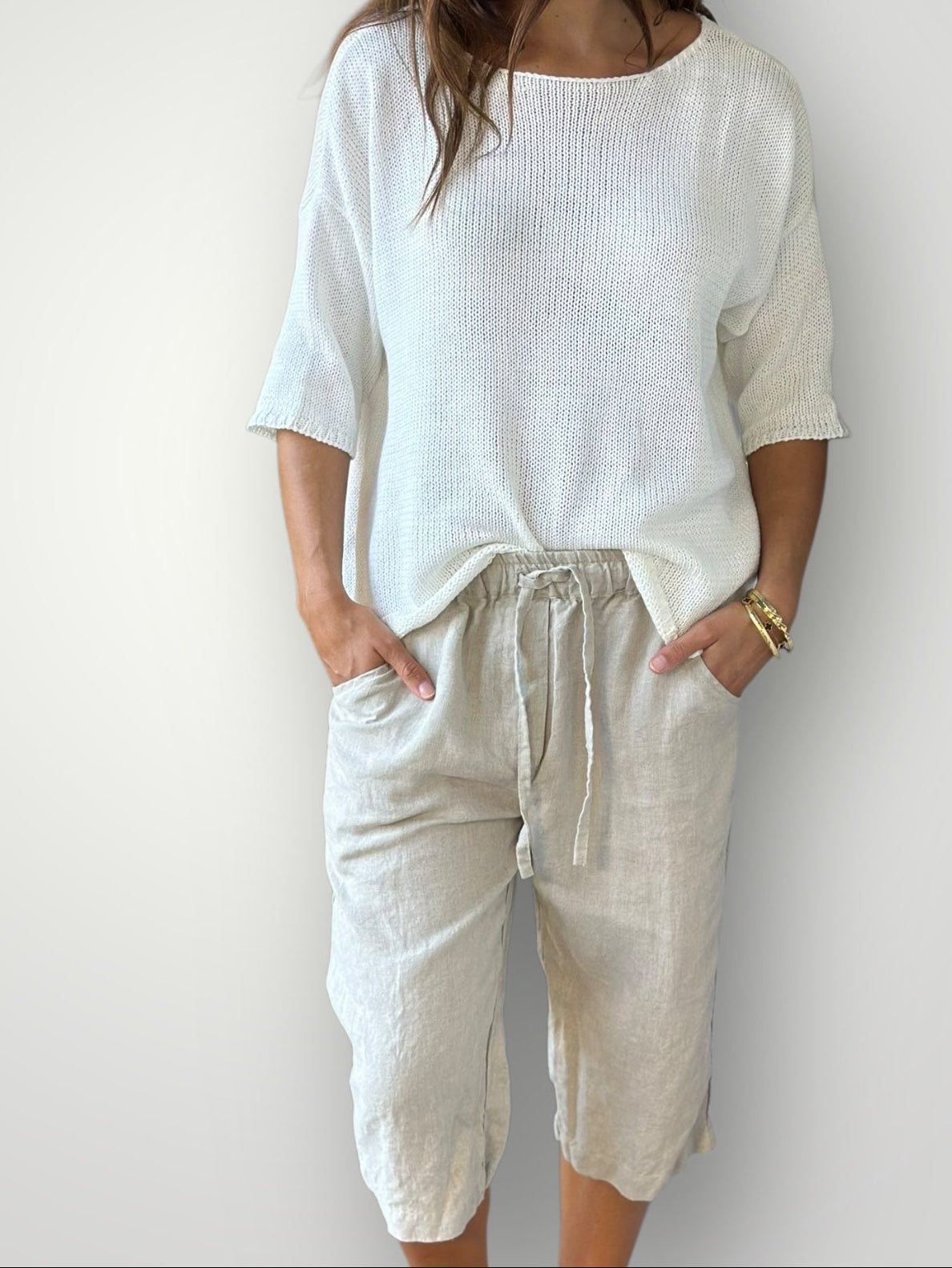 billy short-natural linen Apparel