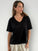 renee linen knit tee - black Apparel