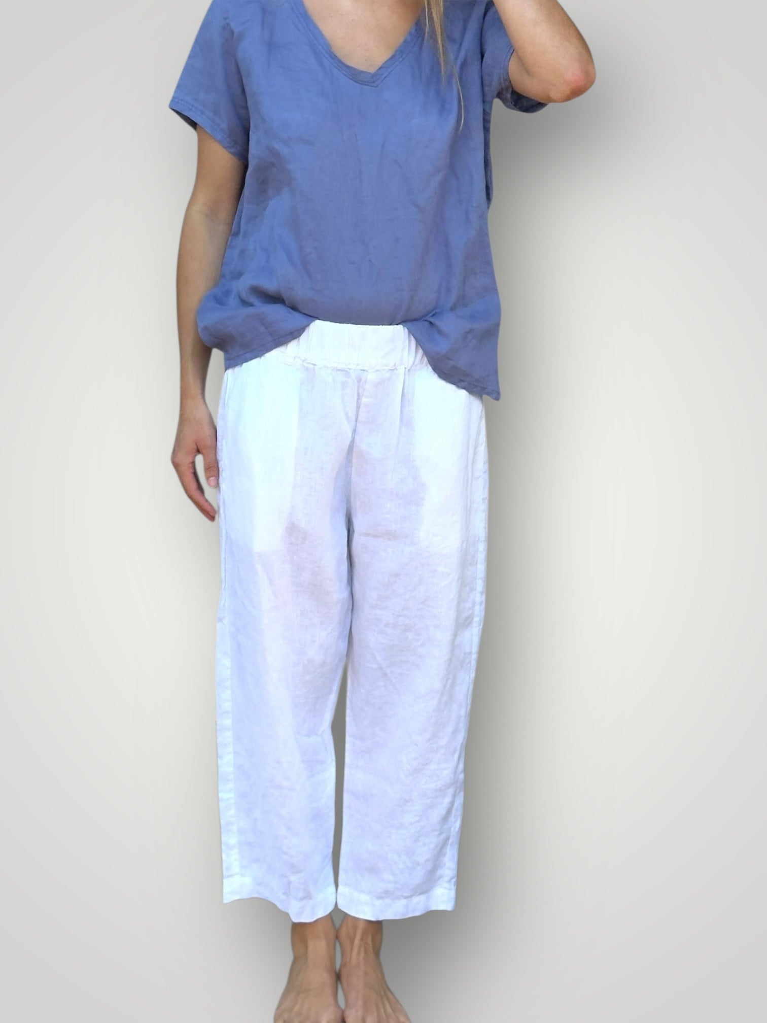 peta pants - white linen Apparel