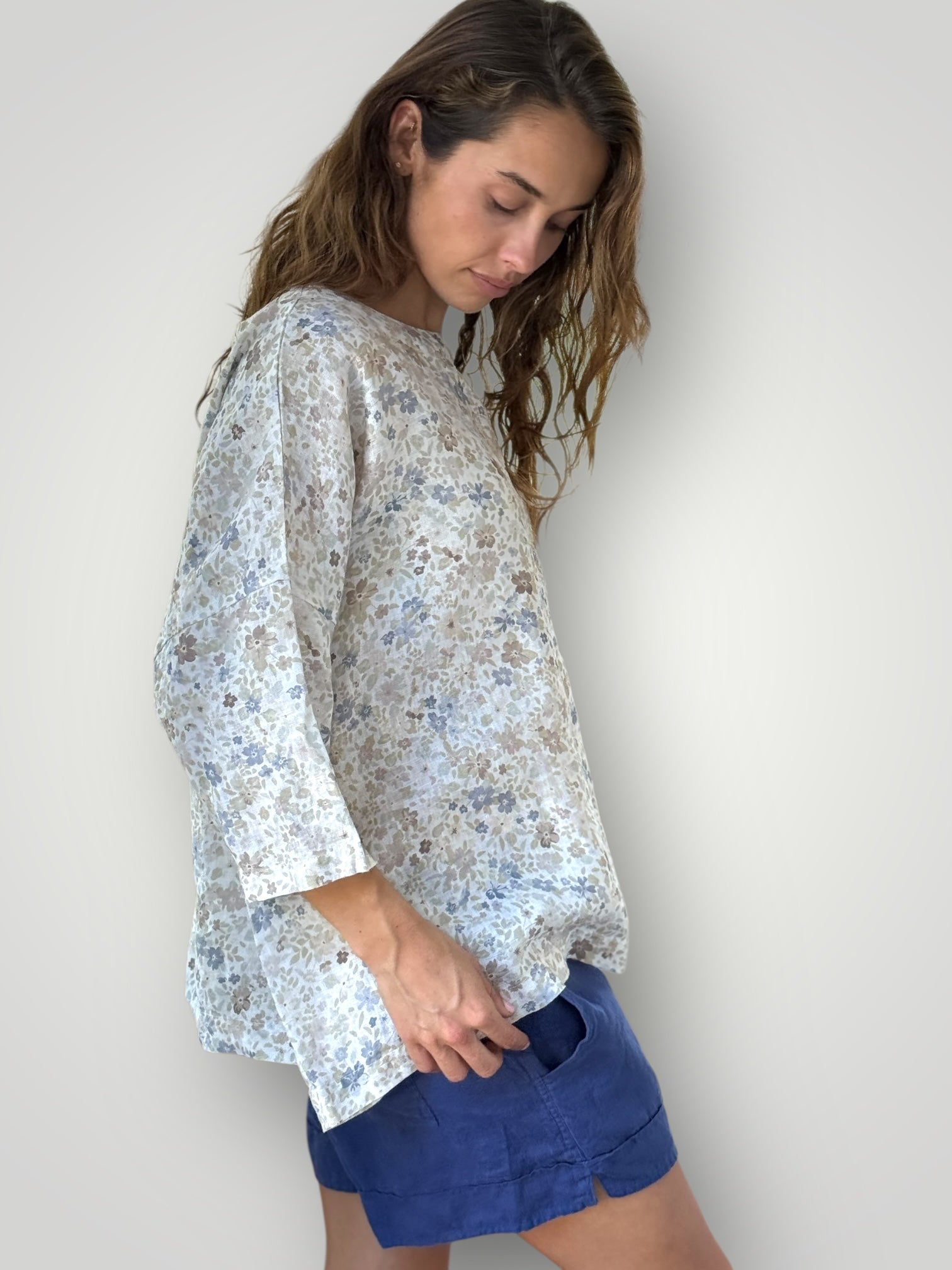 marita top - flower patch linen Apparel