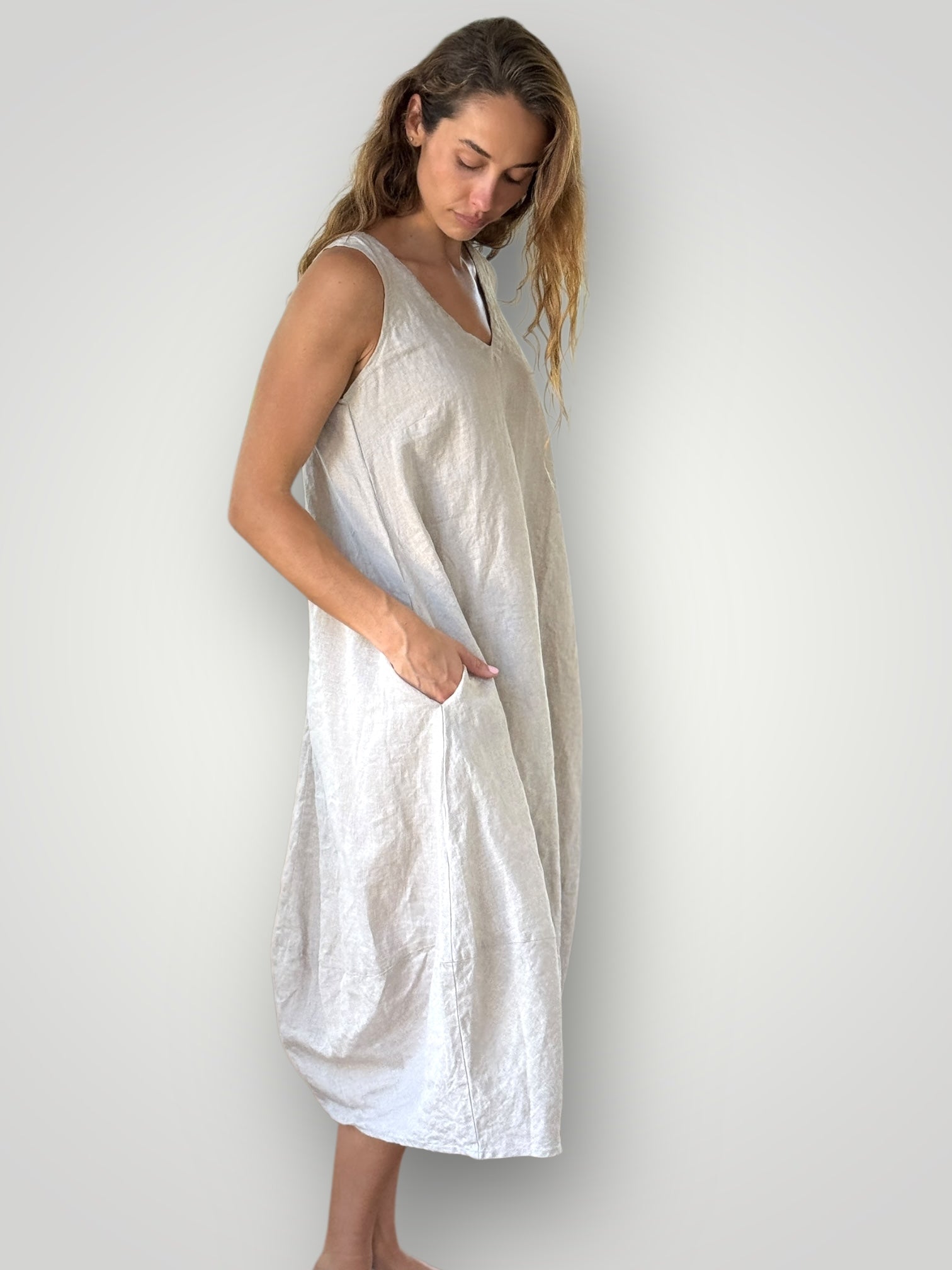 amber dress - natural linen Apparel