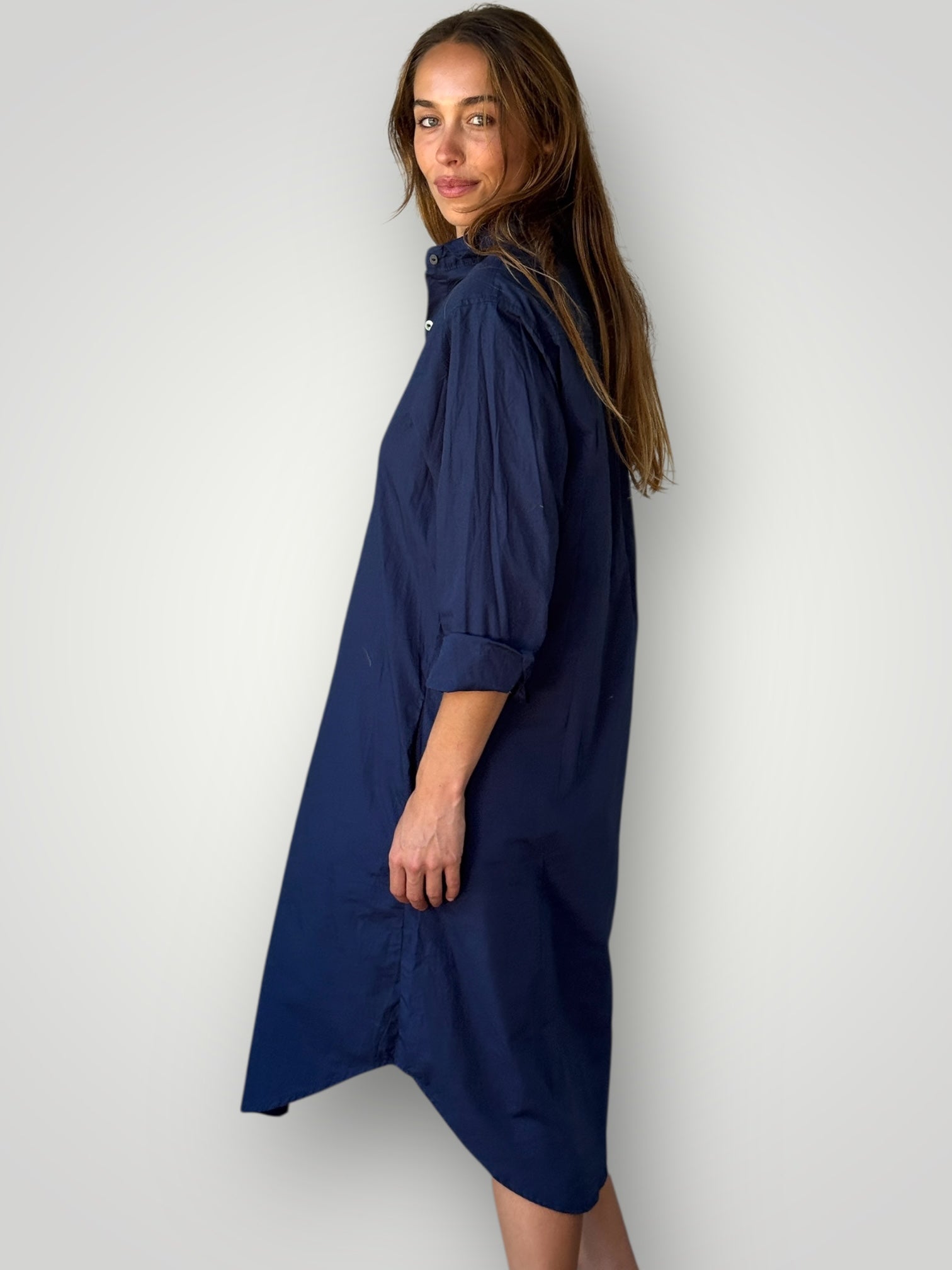 elena shirtdress - navy cotton Apparel